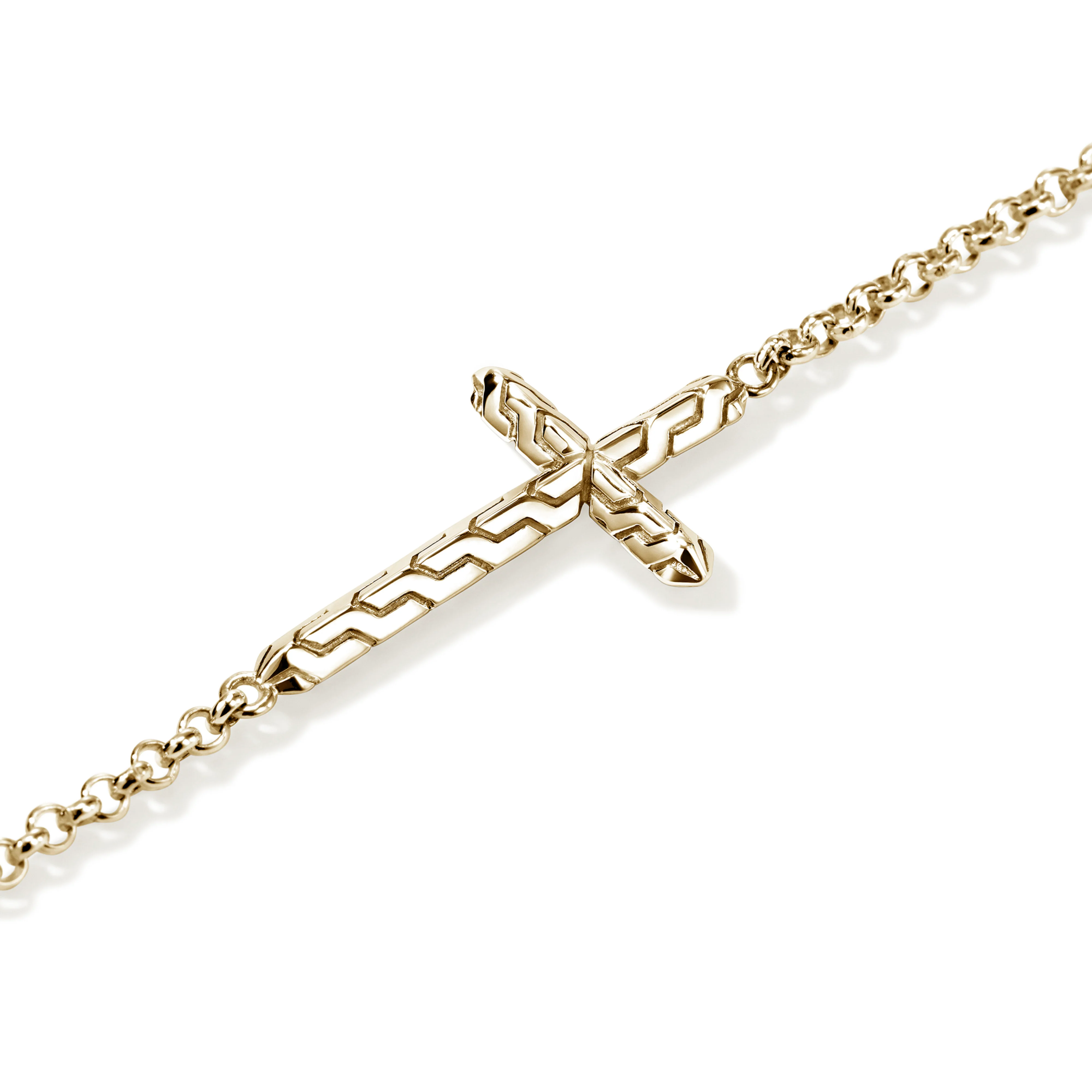 John Hardy Essentials Yellow Gold Cross Bracelet - Image 2