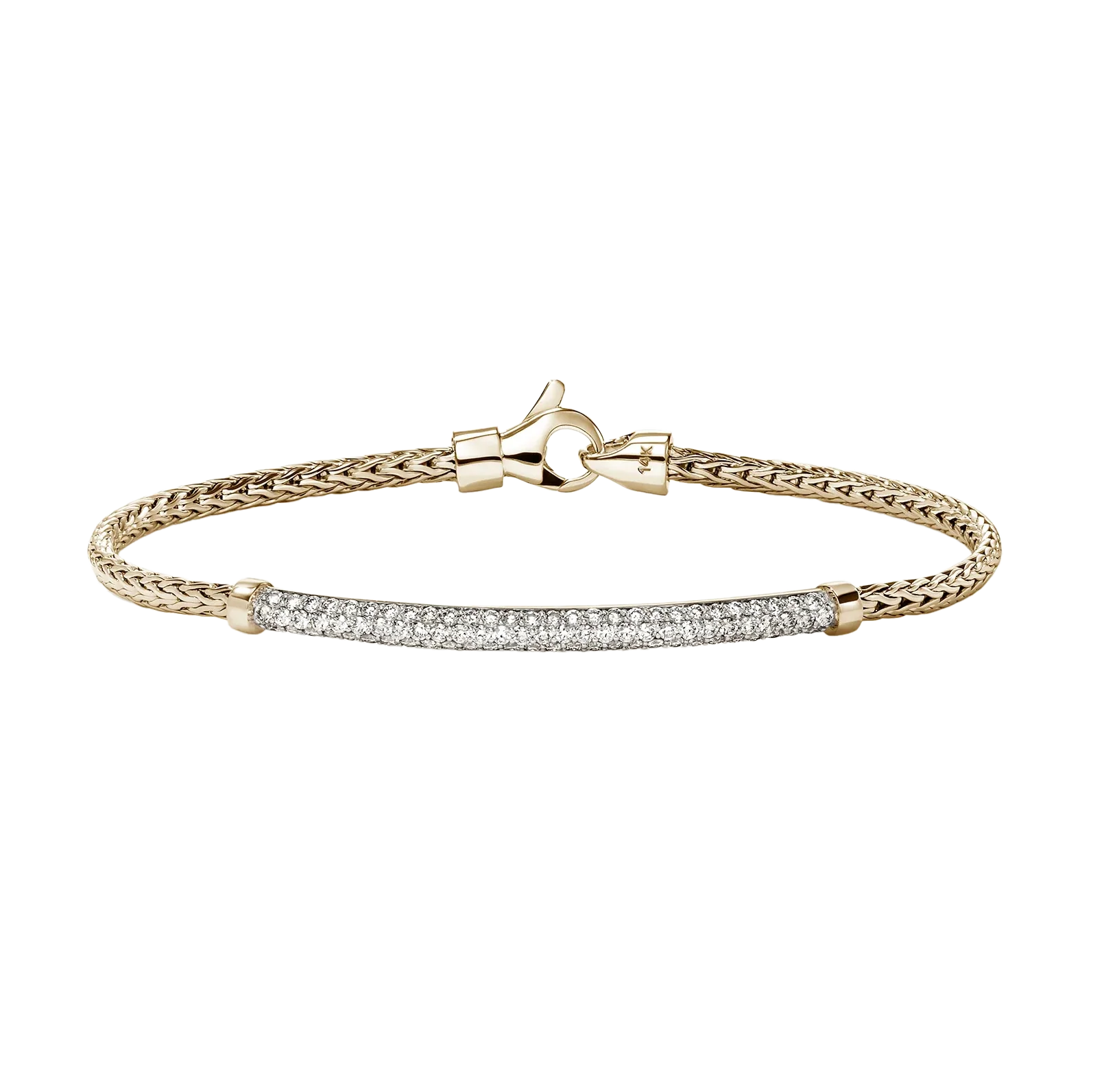 John Hardy Essentials Yellow Gold Diamond Bar Bracelet