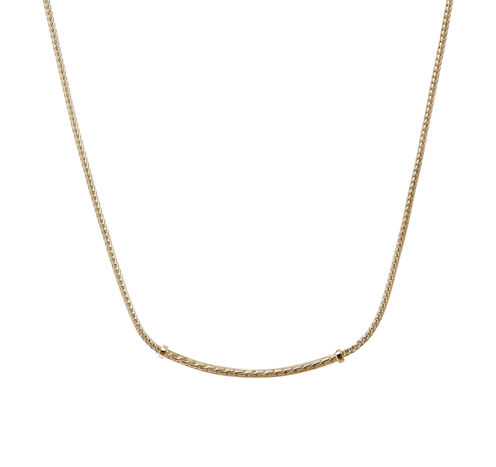 John Hardy Essentials Yellow Gold Diamond Smiley Bar Necklace - Image 2