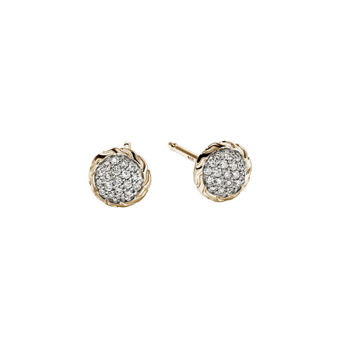 John Hardy Essentials Yellow Gold Diamond Stud Earrings
