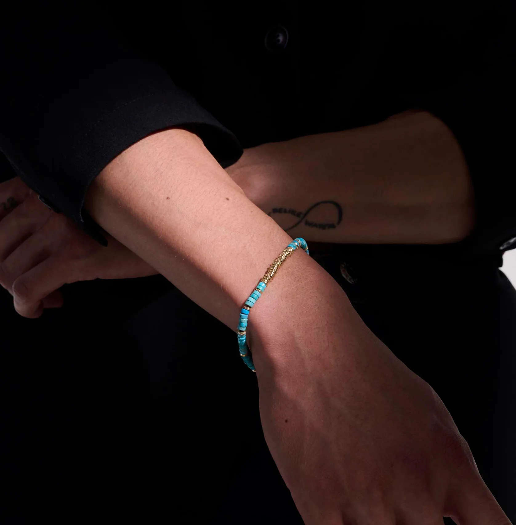 John Hardy Heishi 14K Yellow Gold Bracelet with Turquoise - Image 5