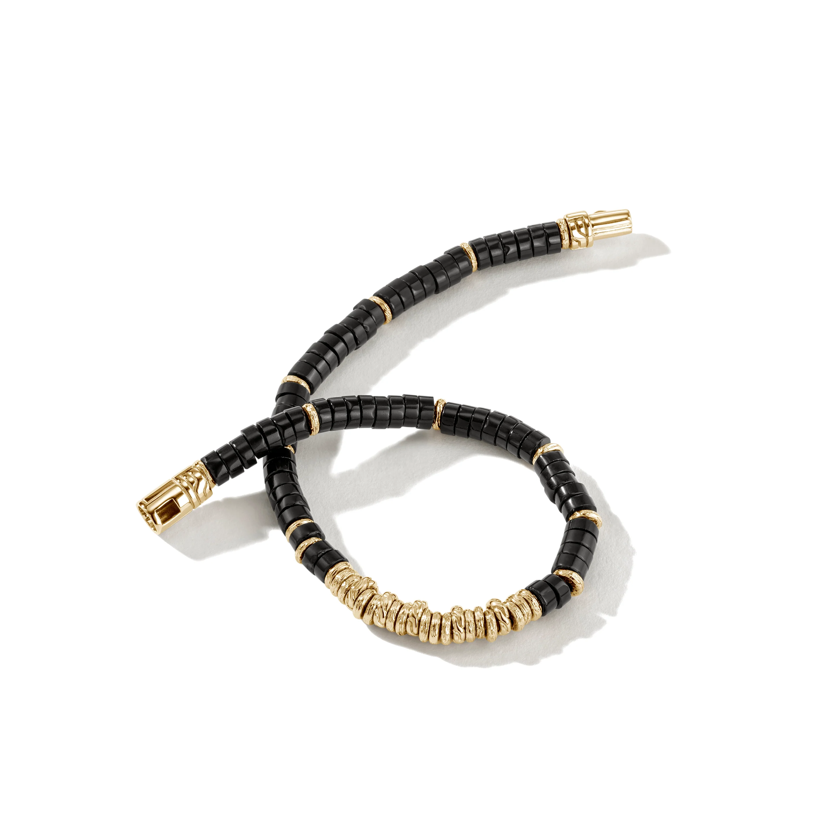 John Hardy Heishi Yellow Gold Bracelet with Black Onyx - Image 2