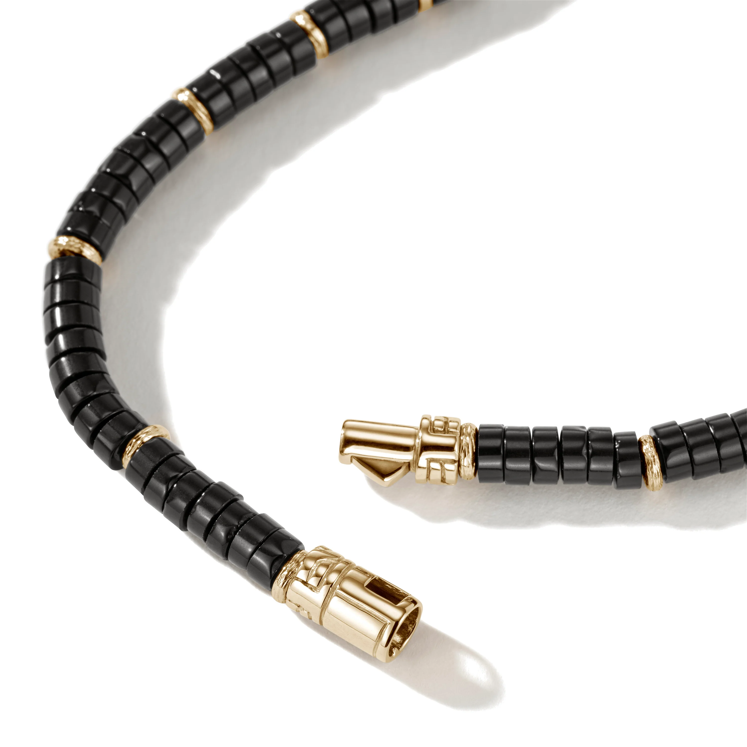 John Hardy Heishi Yellow Gold Bracelet with Black Onyx - Image 3