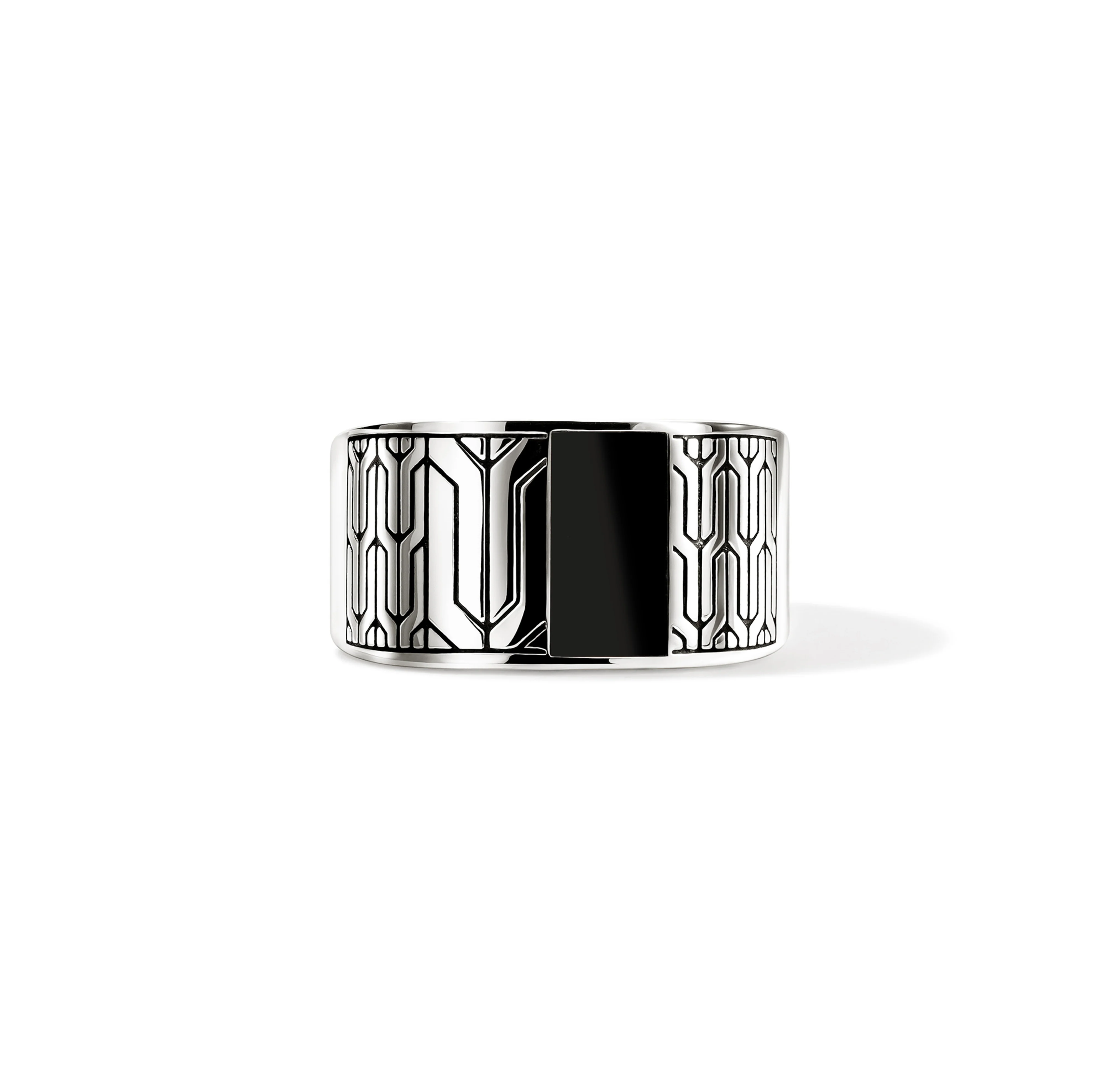 John Hardy Icon 50 Sterling Silver Signet Ring with Black Onyx