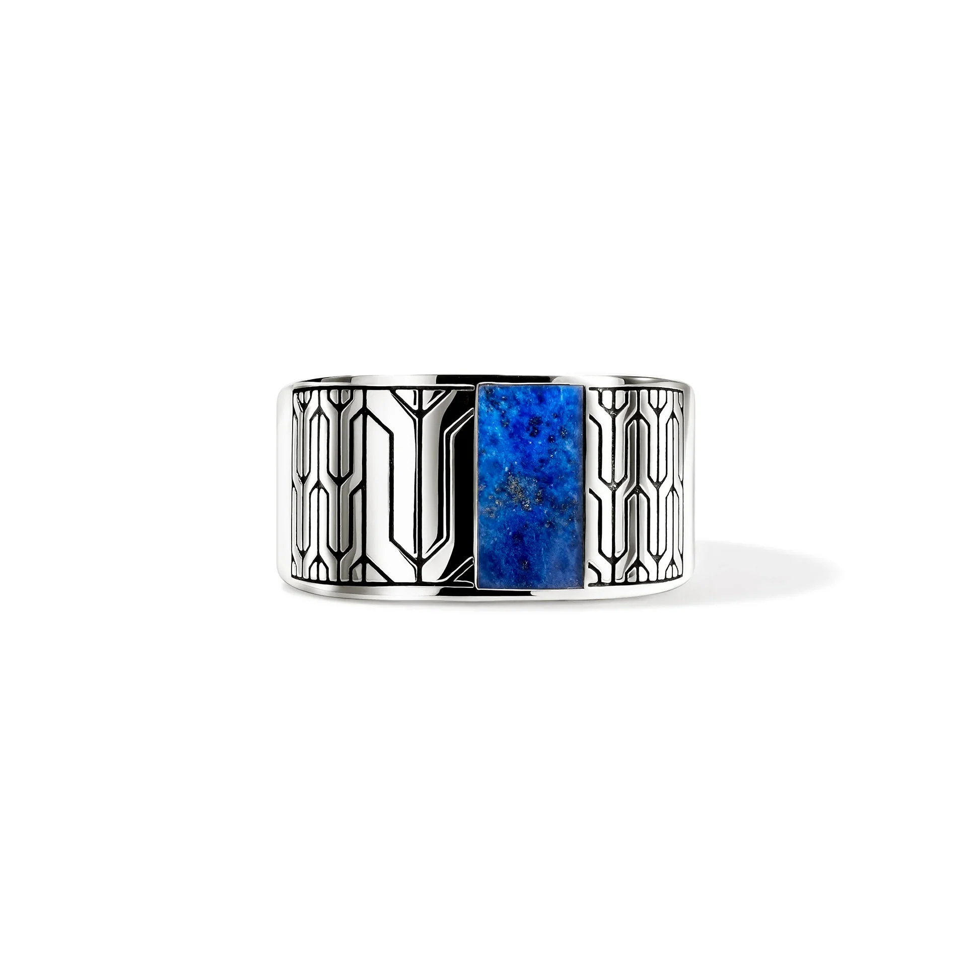 John Hardy Icon 50 Sterling Silver Signet Ring with Lapis Lazuli