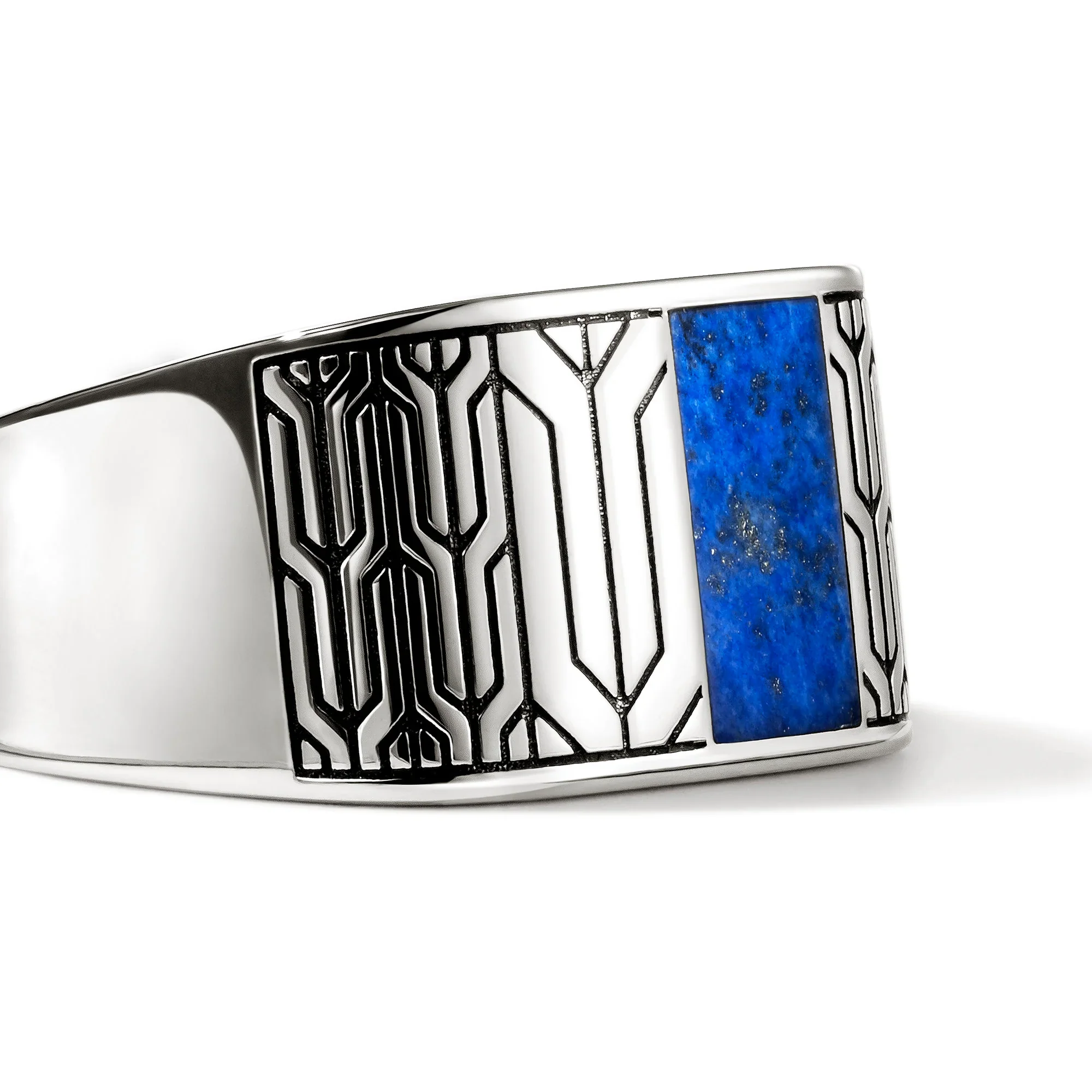 John Hardy Icon 50 Sterling Silver Signet Ring with Lapis Lazuli - Image 4