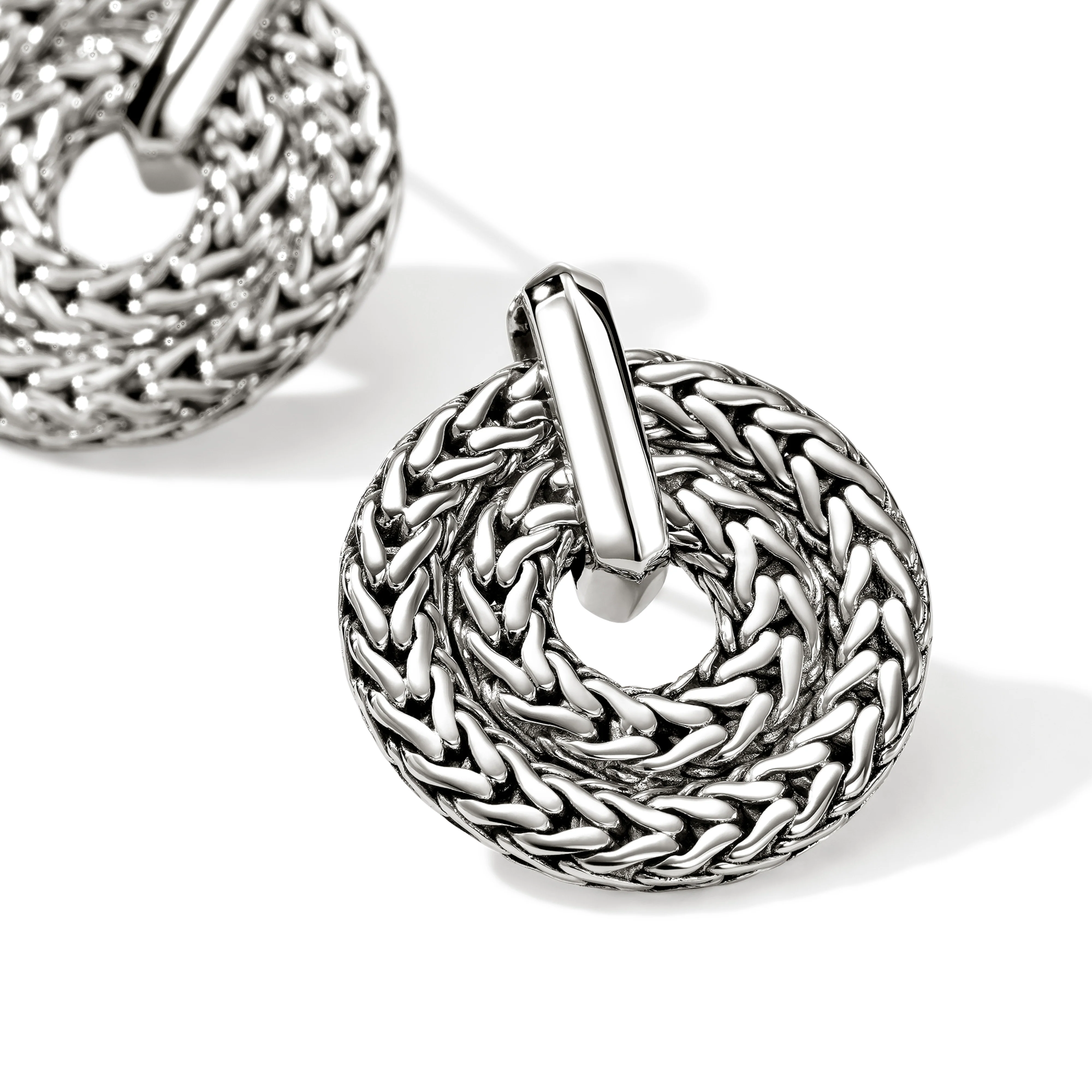 John Hardy Icon Link Sterling Silver Drop Earrings - Image 3