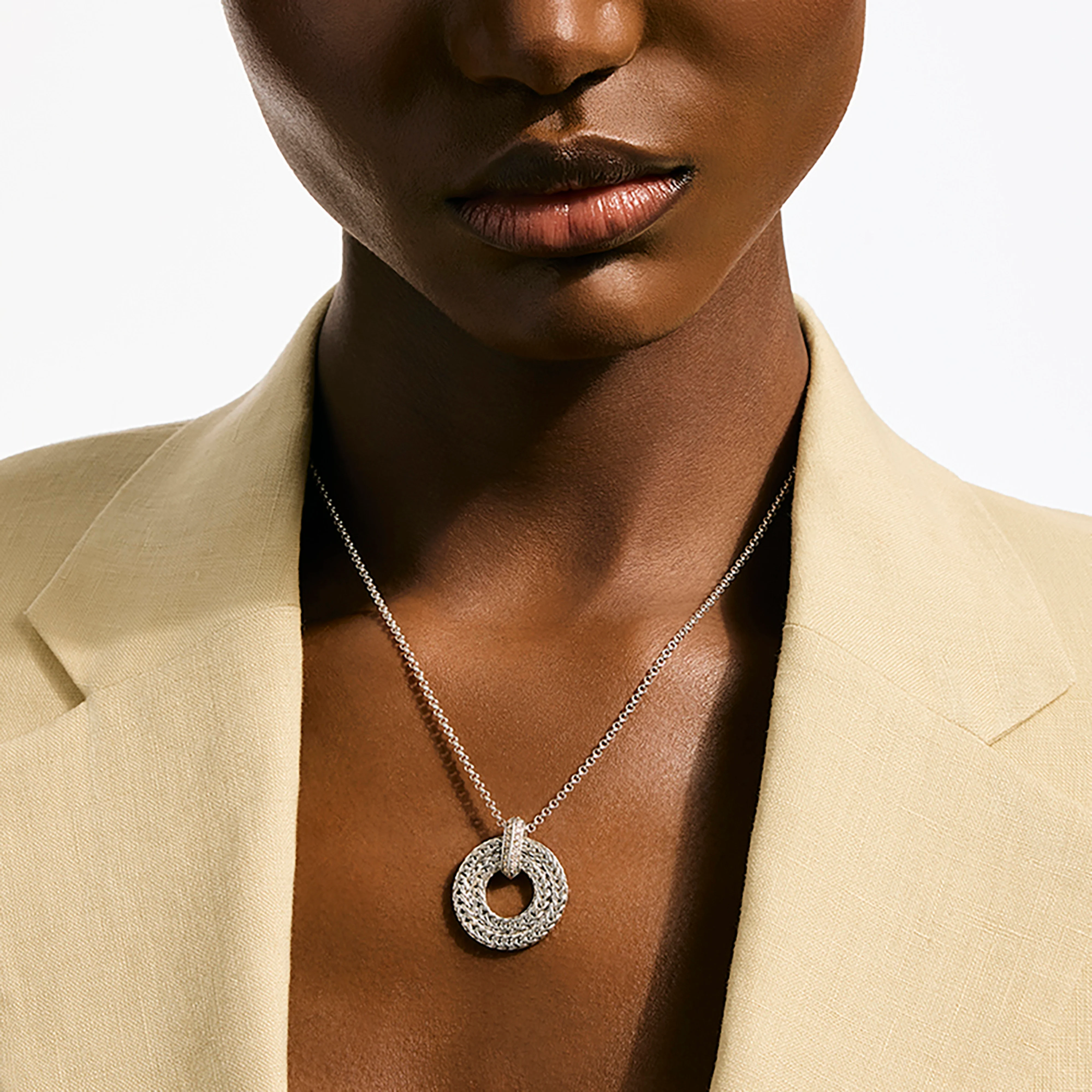 John Hardy Icon Link Sterling Silver Pendant with Diamonds - Image 5
