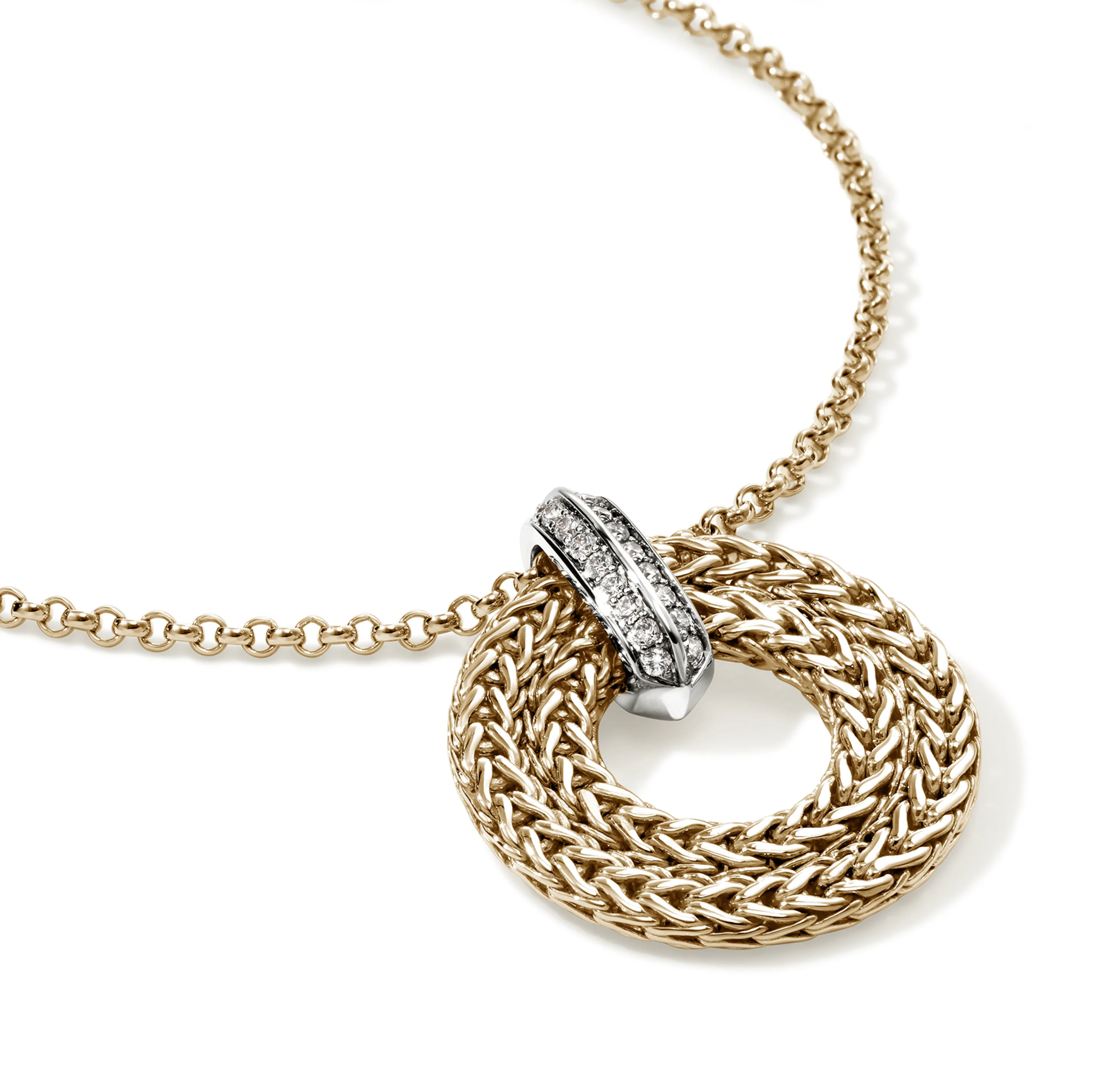 John Hardy Icon Link Yellow Gold Pendant with Diamonds - Image 4