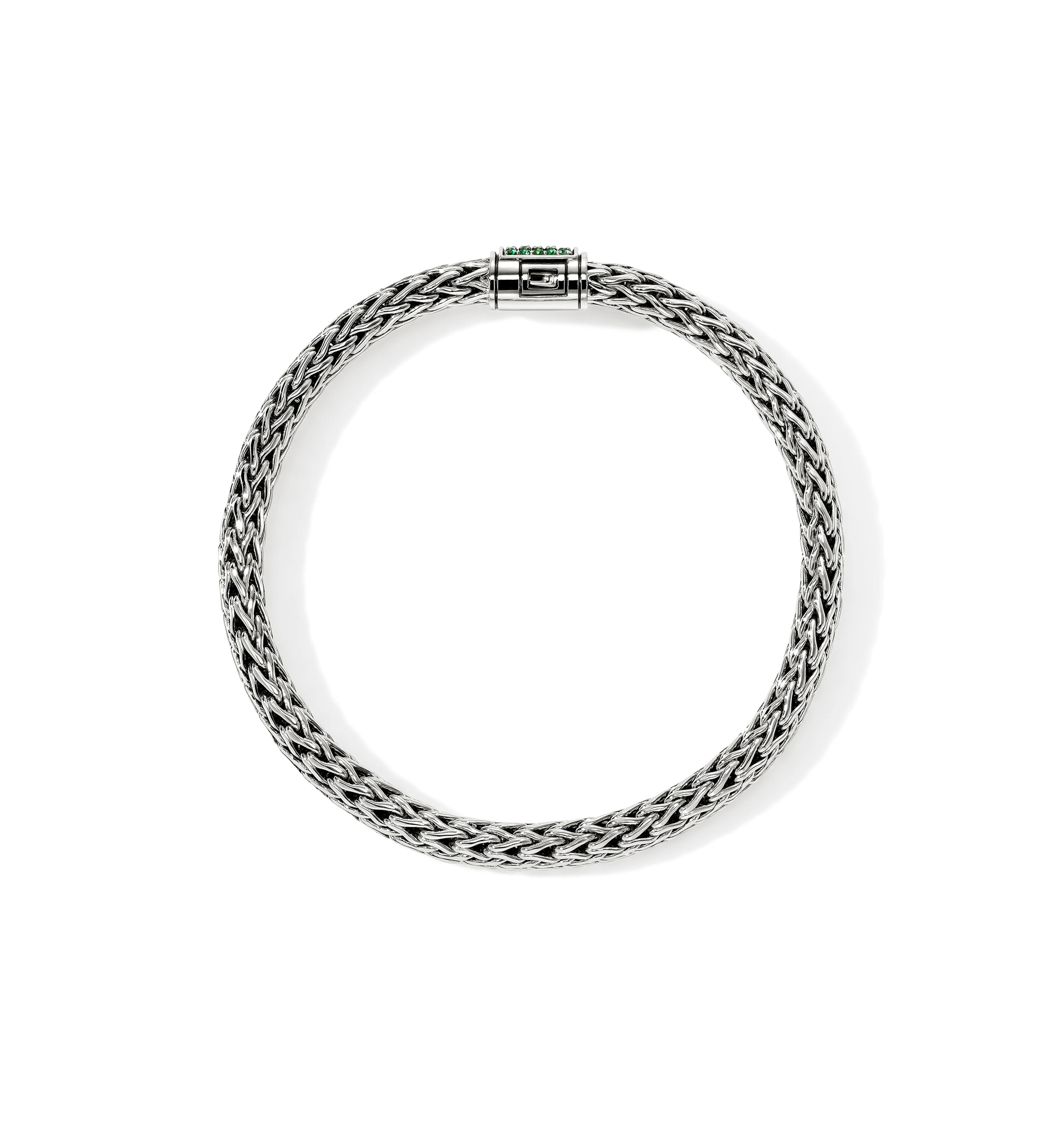 John Hardy Icon Sterling Silver Bracelet with Emerald, 6.5mm - Image 2