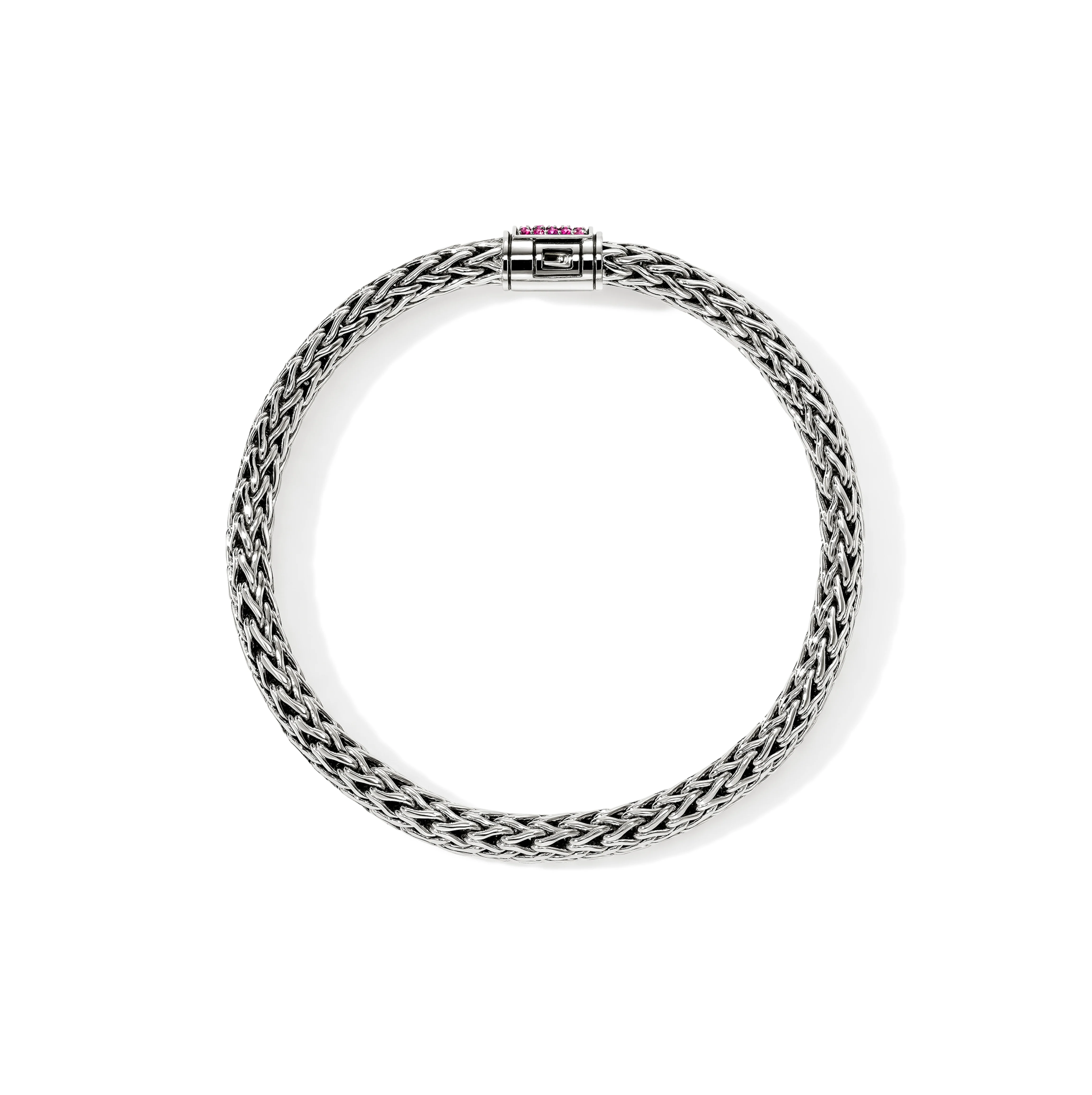 John Hardy Icon Sterling Silver Bracelet with Pink Sapphire, 6.5mm - Image 2