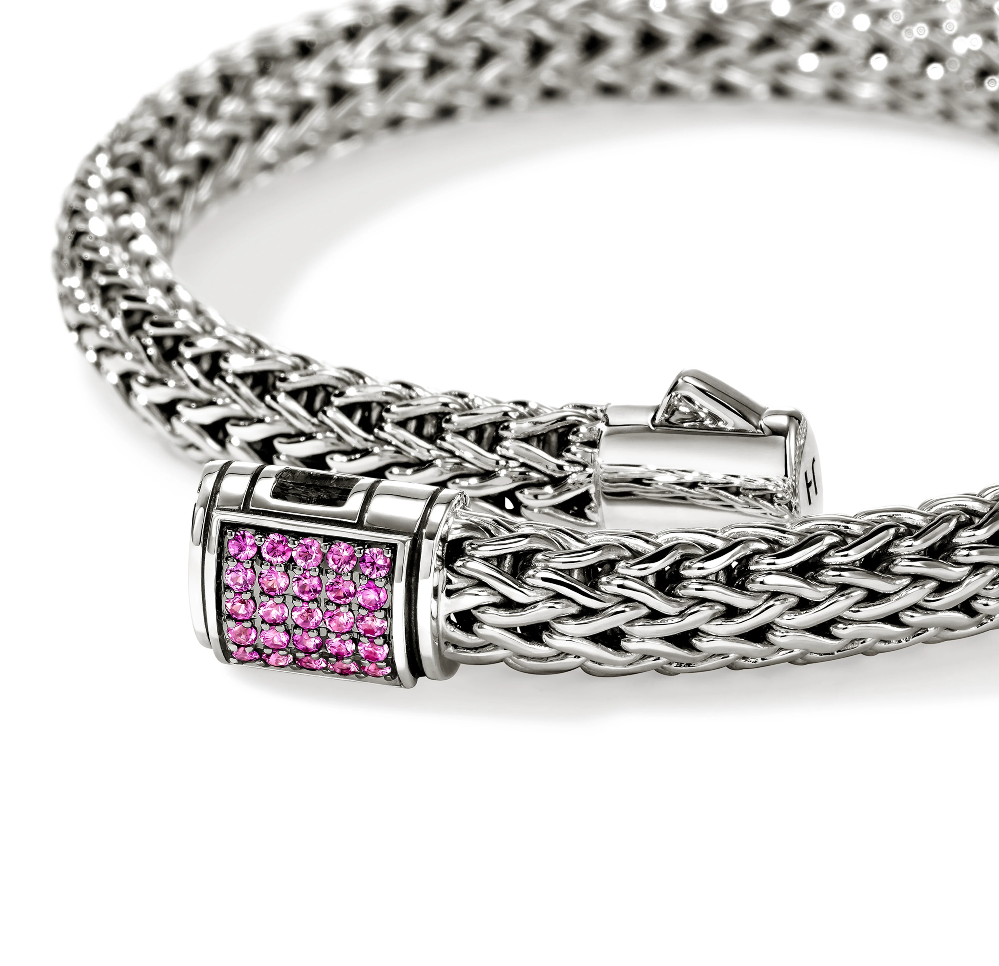 John Hardy Icon Sterling Silver Bracelet with Pink Sapphire, 6.5mm - Image 3