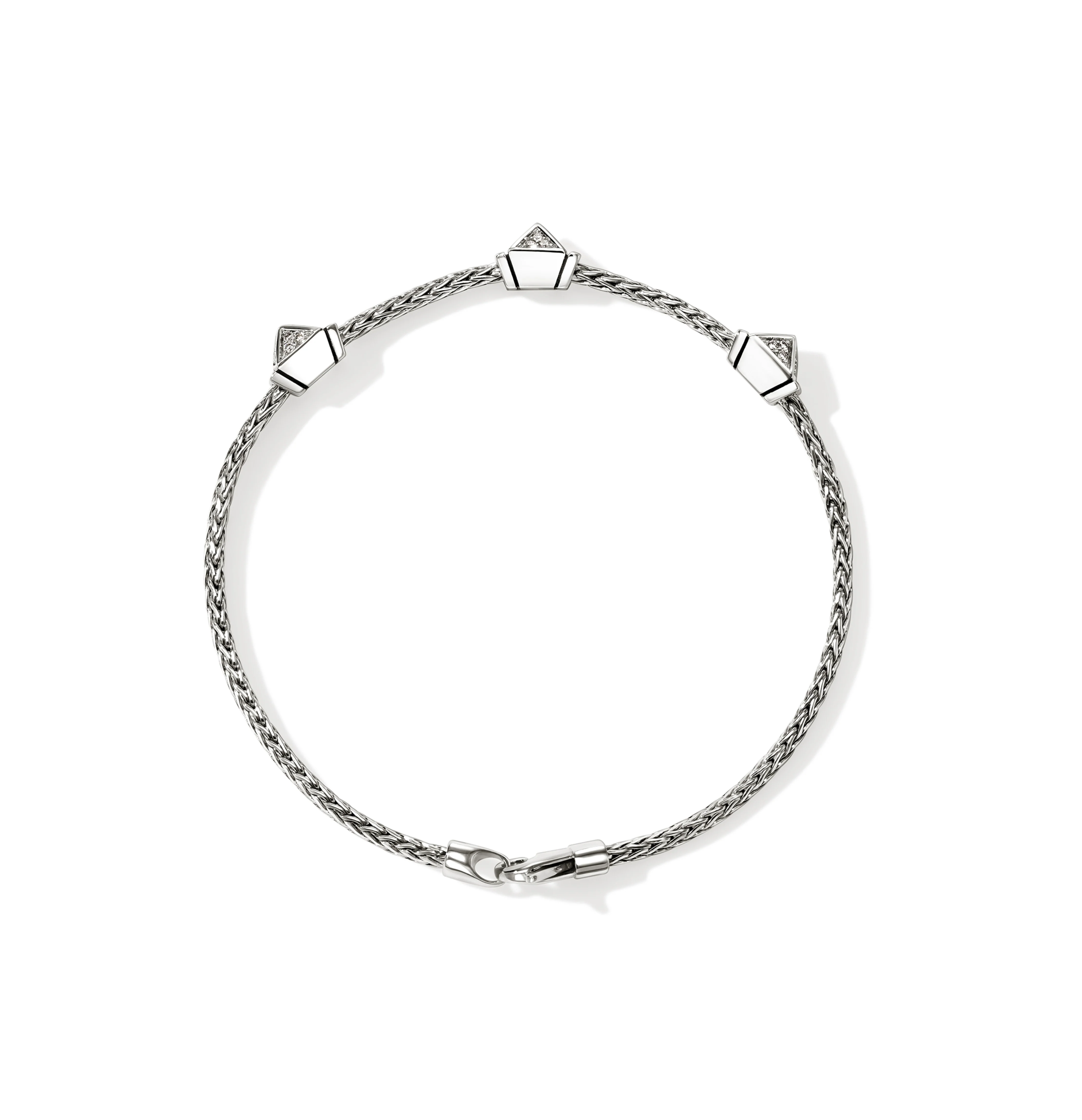 John Hardy Icon Stud Sterling Silver Diamond Chain Bracelet - Image 3