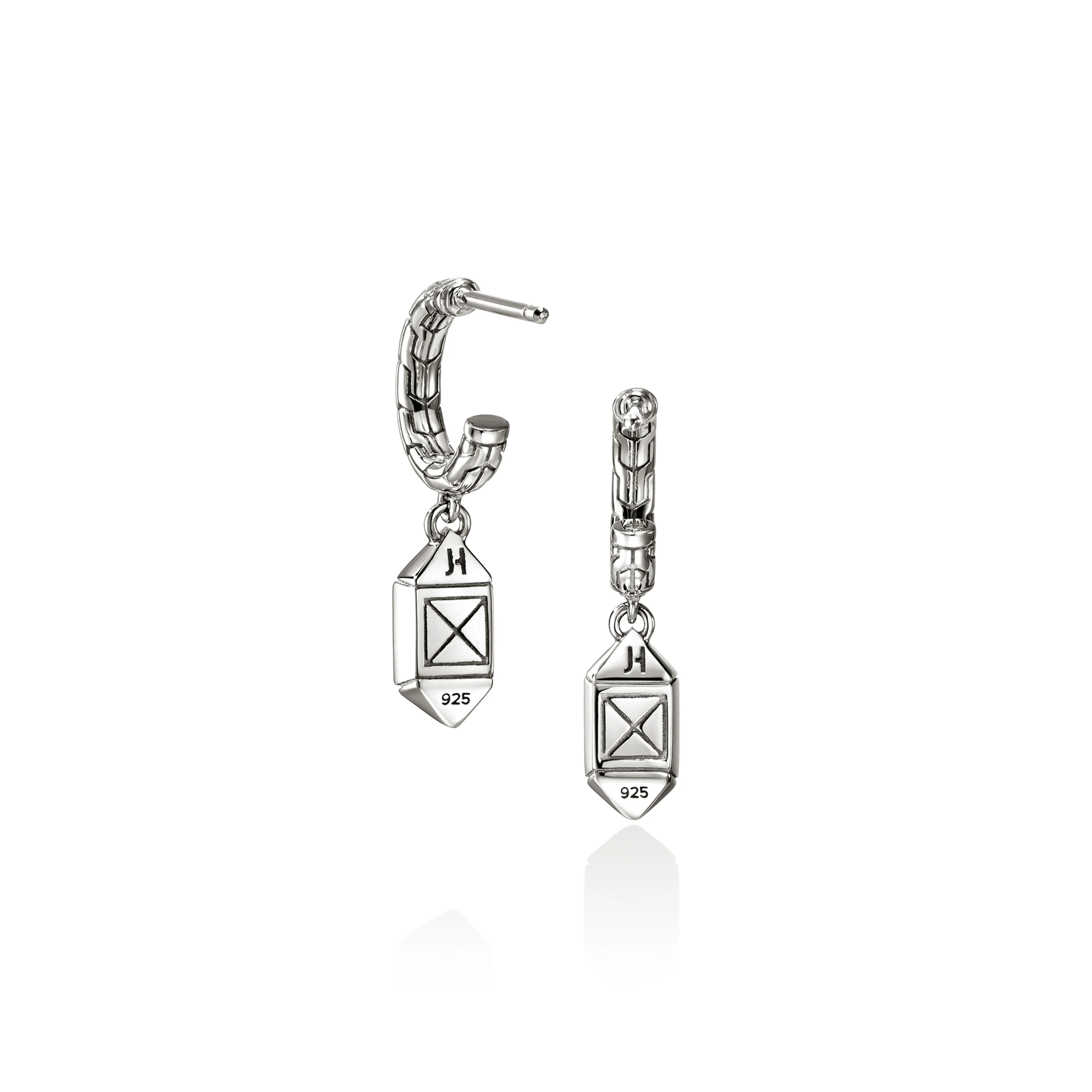 John Hardy Icon Stud Sterling Silver Diamond Dangle Earrings - Image 2