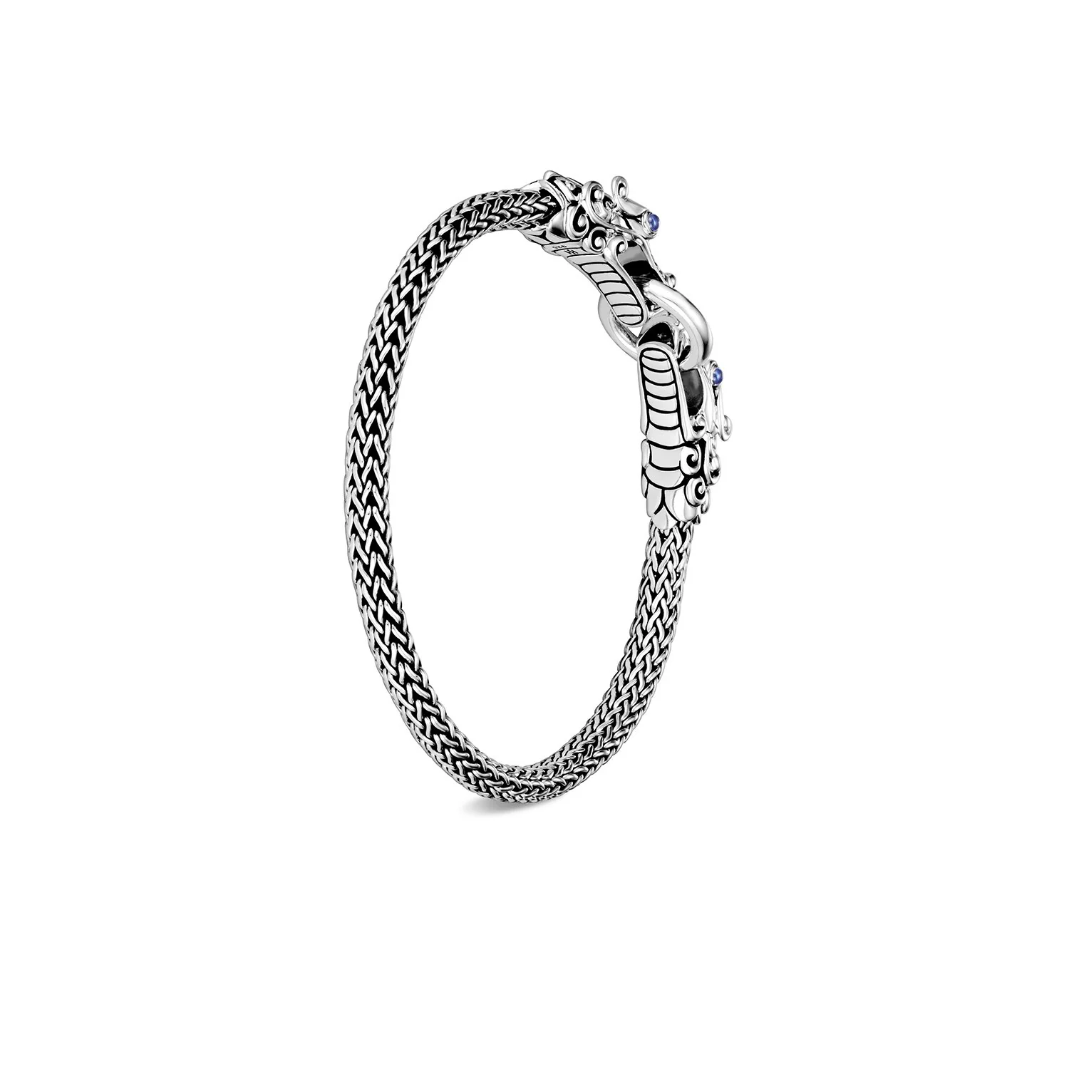John Hardy Legends Naga Double Dragon Head Station Bracelet with Black Sapphire - Image 2