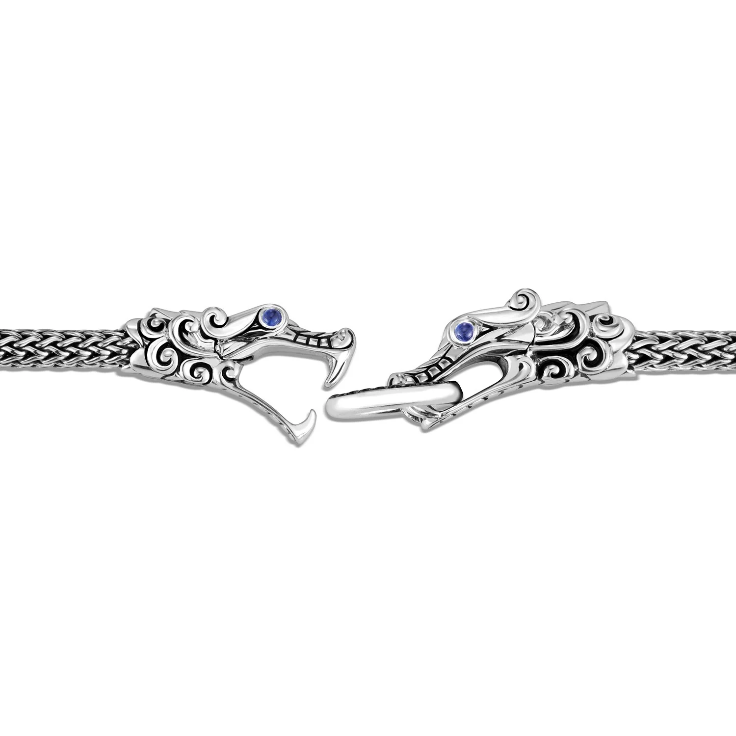 John Hardy Legends Naga Double Dragon Head Station Bracelet with Black Sapphire - Image 3
