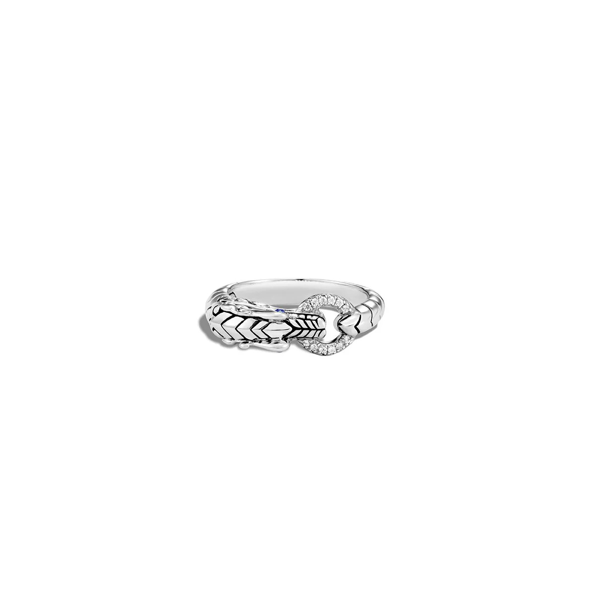 John Hardy Legends Sterling Silver Naga Ring with Diamonds - Image 3