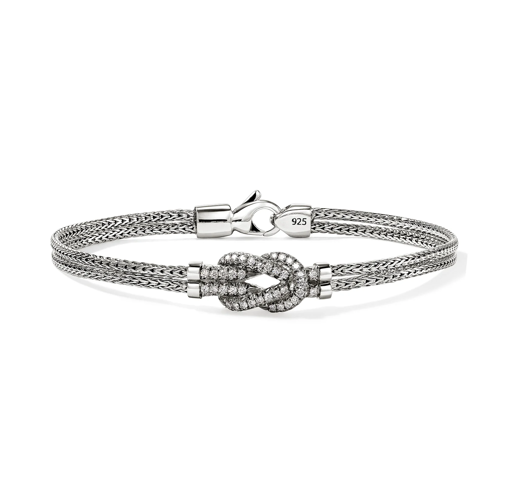 John Hardy Love Knot Sterling Silver Diamond Bracelet