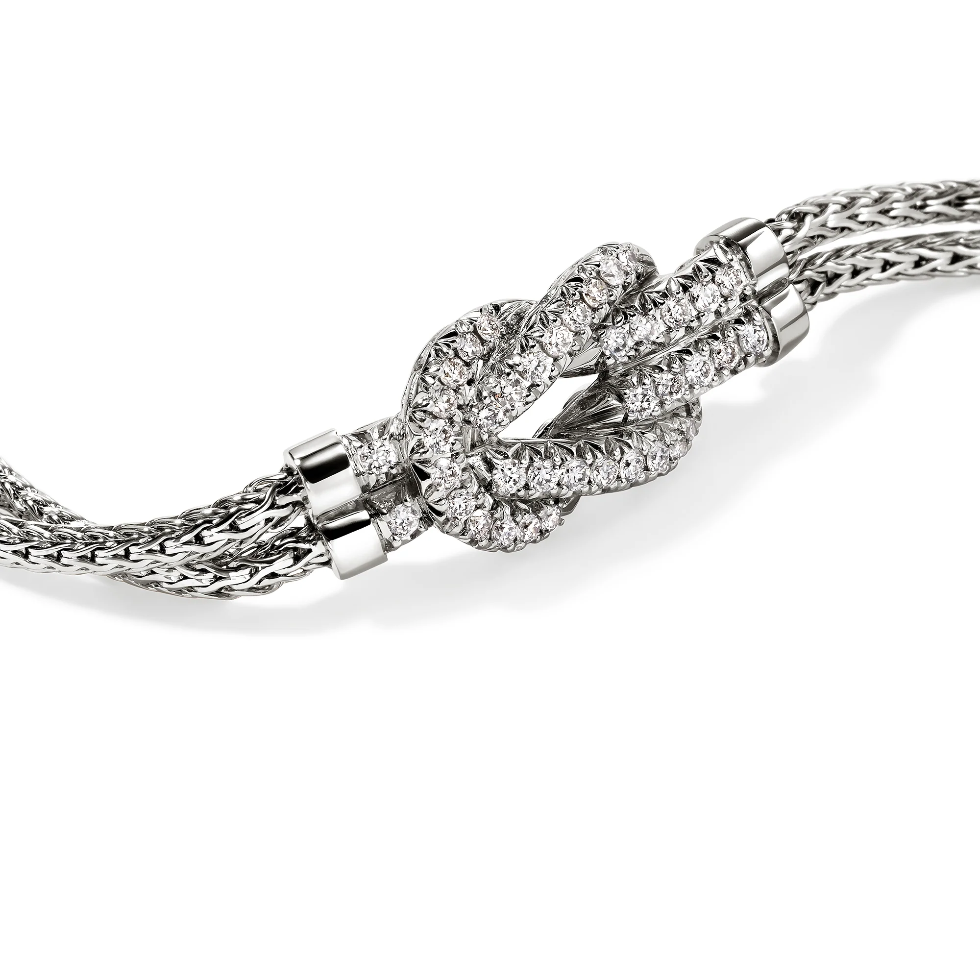 John Hardy Love Knot Sterling Silver Diamond Bracelet - Image 2