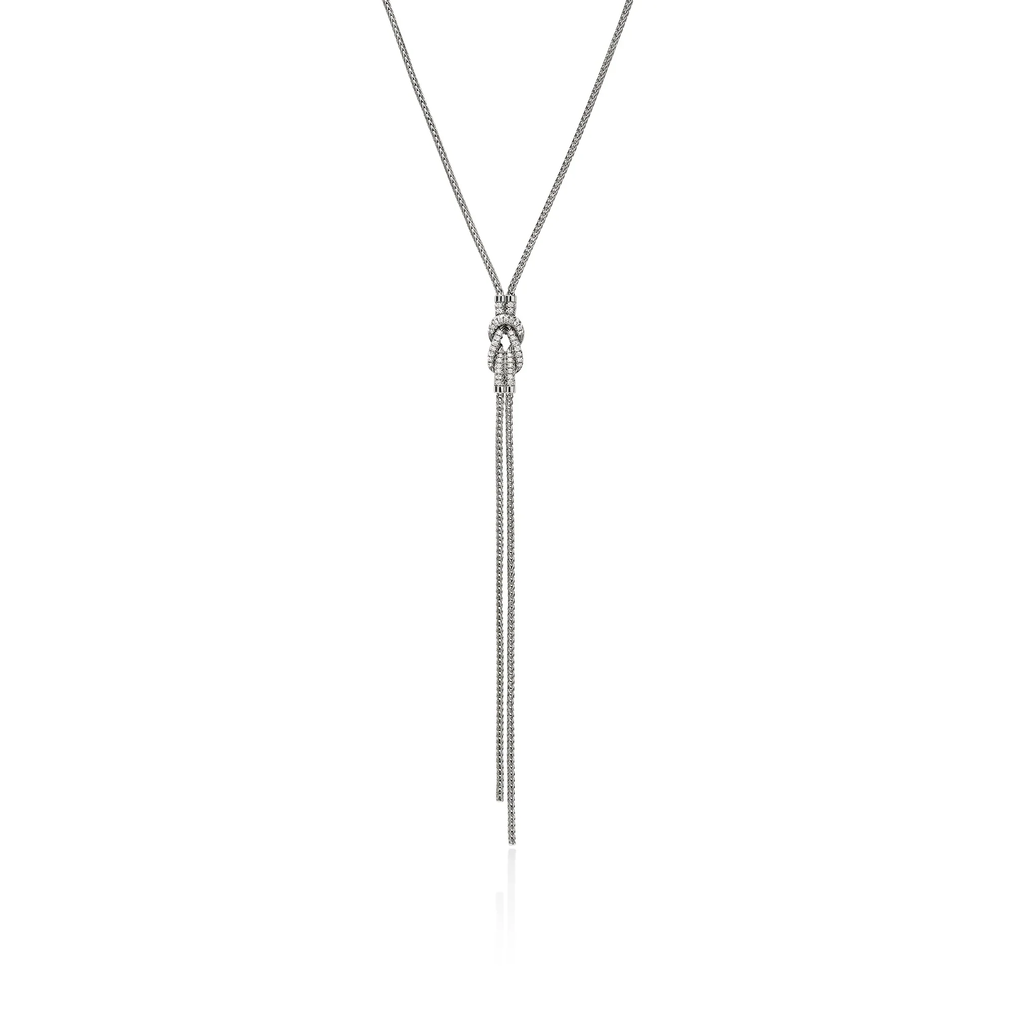 John Hardy Love Knot Sterling Silver Diamond Y Necklace