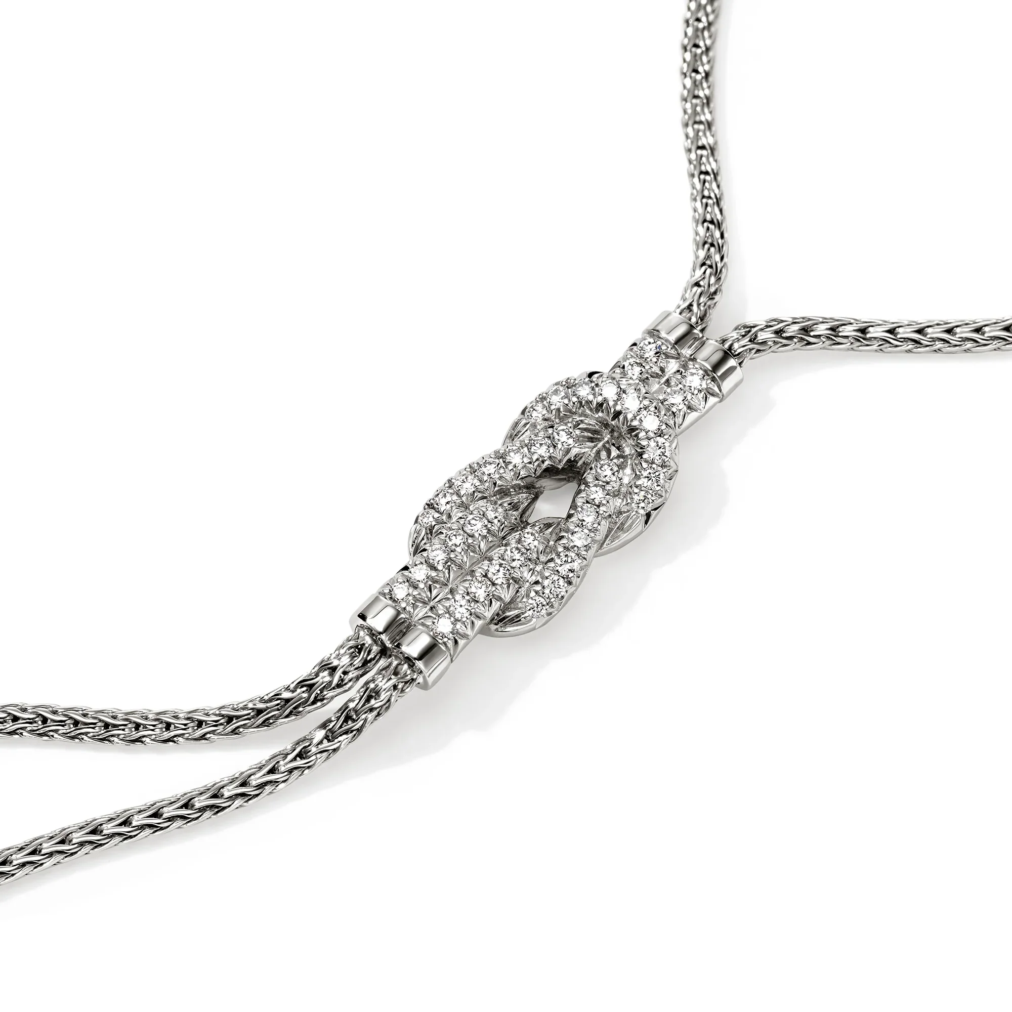 John Hardy Love Knot Sterling Silver Diamond Y Necklace - Image 3