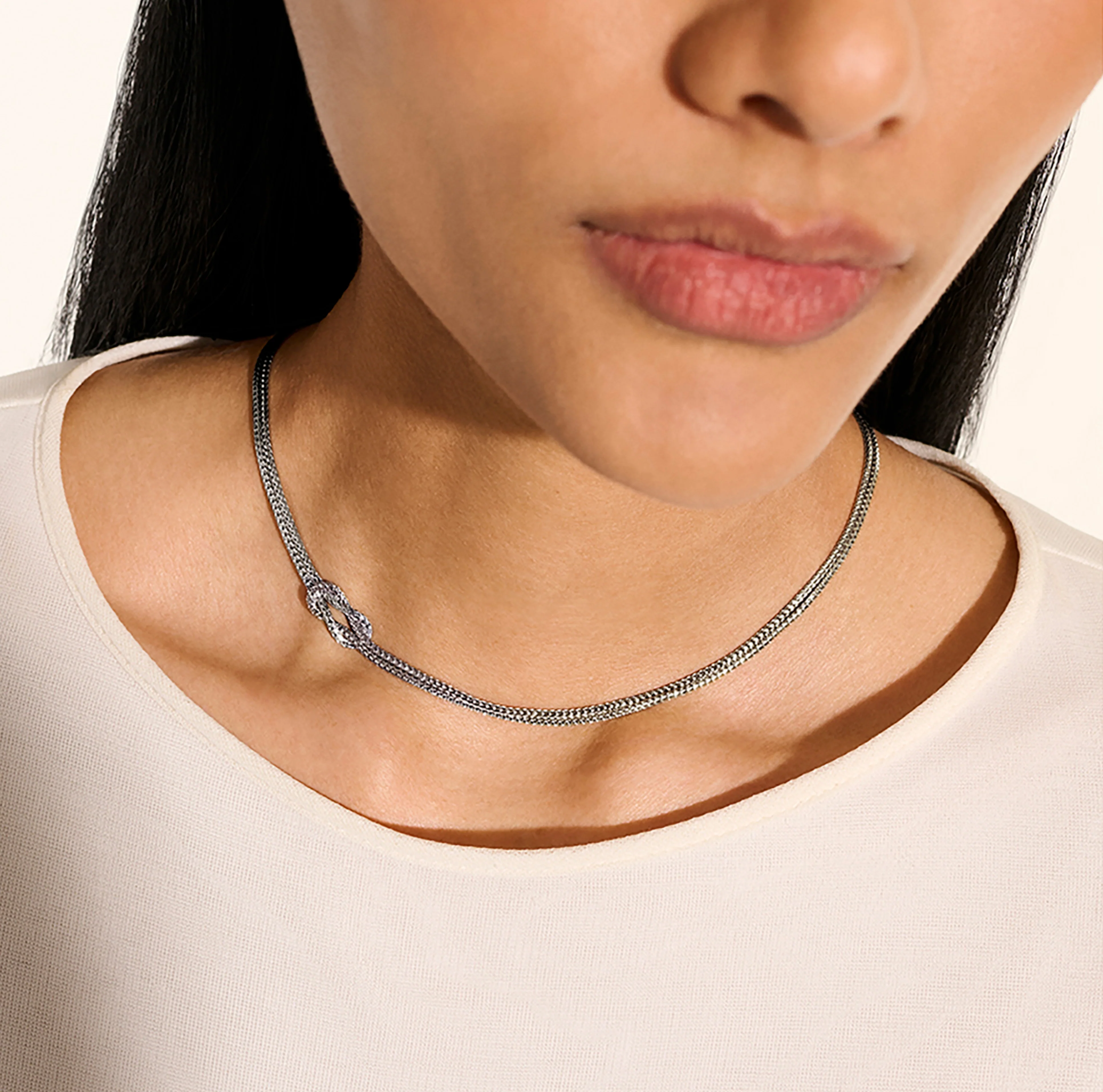 John Hardy Love Knot Sterling Silver Double Chain Necklace, 3.6mm - Image 4