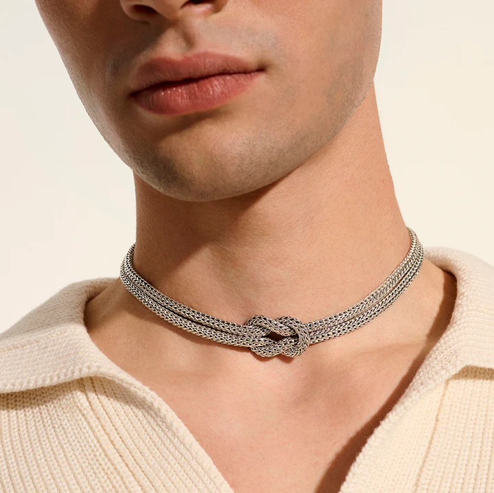 John Hardy Love Knot Sterling Silver Double Chain Necklace, 5mm - Image 3