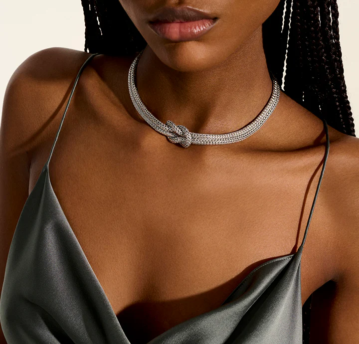 John Hardy Love Knot Sterling Silver Double Chain Necklace, 5mm - Image 4
