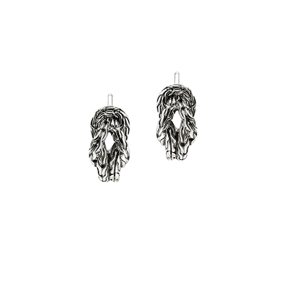 John Hardy Love Knot Sterling Silver Huggie Hoop Earrings, 13mm