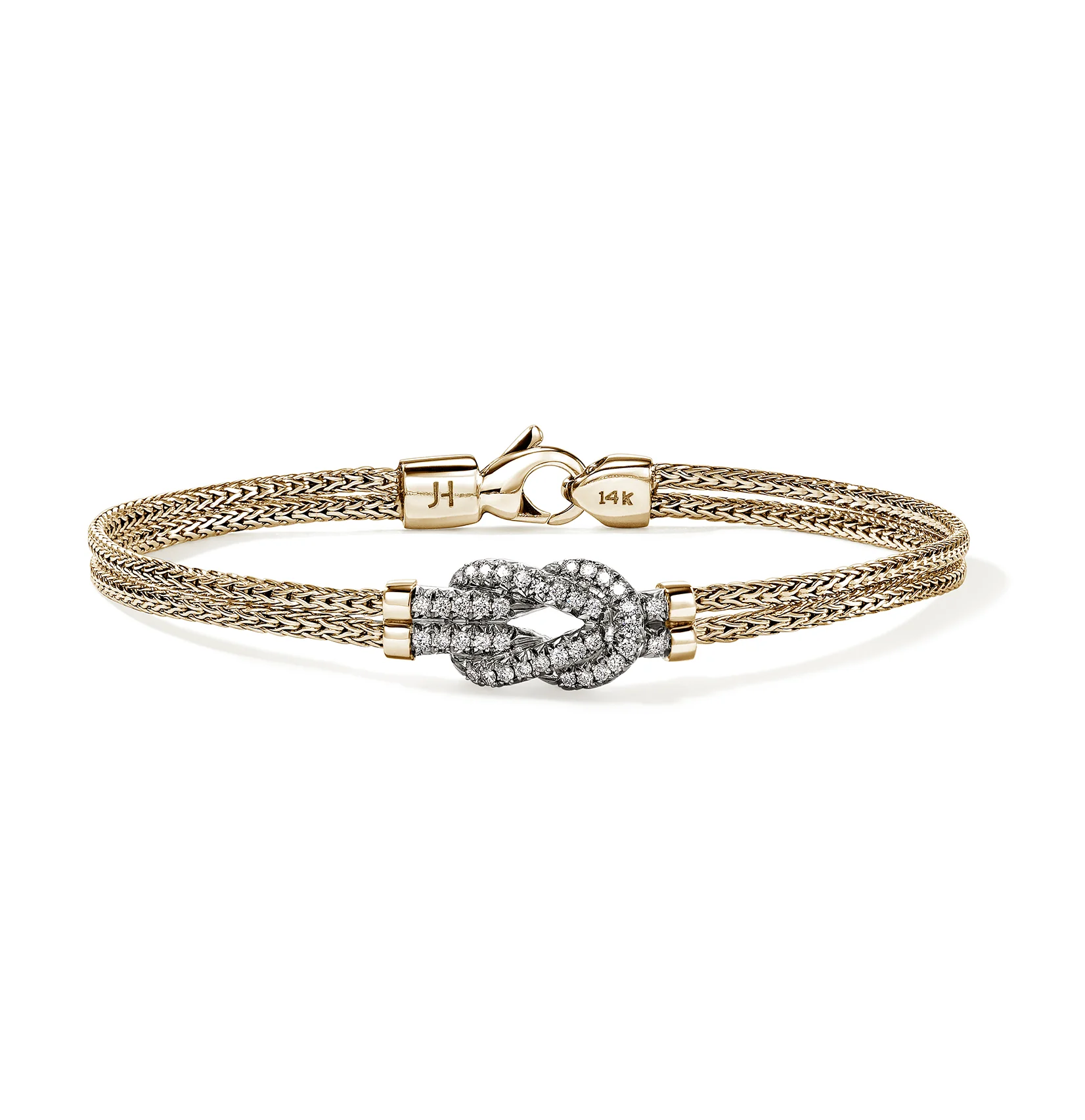 John Hardy Love Knot Yellow Gold Diamond Bracelet