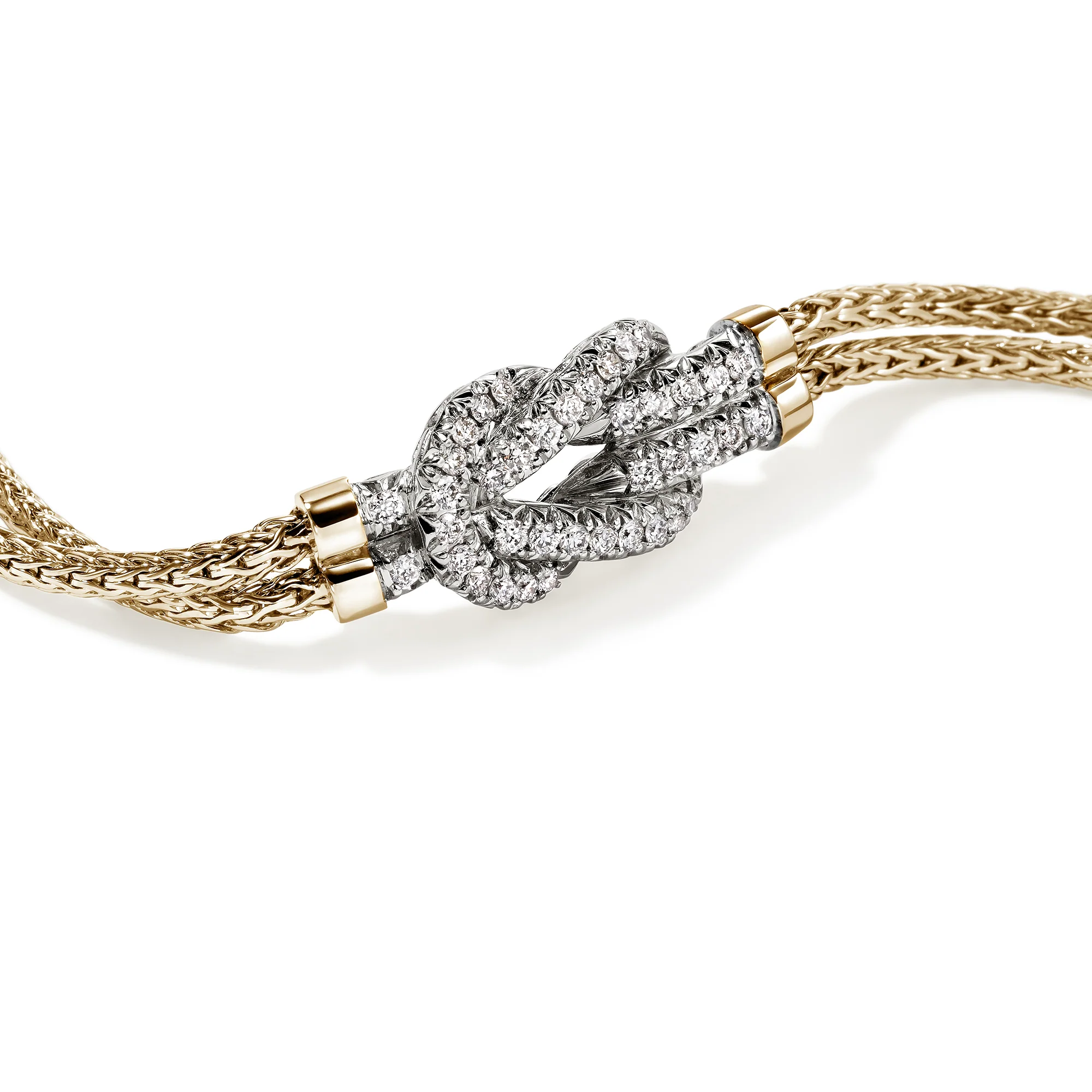 John Hardy Love Knot Yellow Gold Diamond Bracelet - Image 2