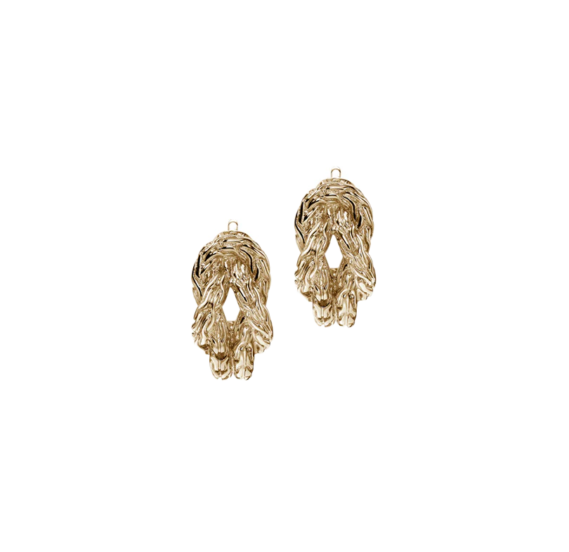 John Hardy Love Knot Yellow Gold Huggie Hoop Earrings, 13mm