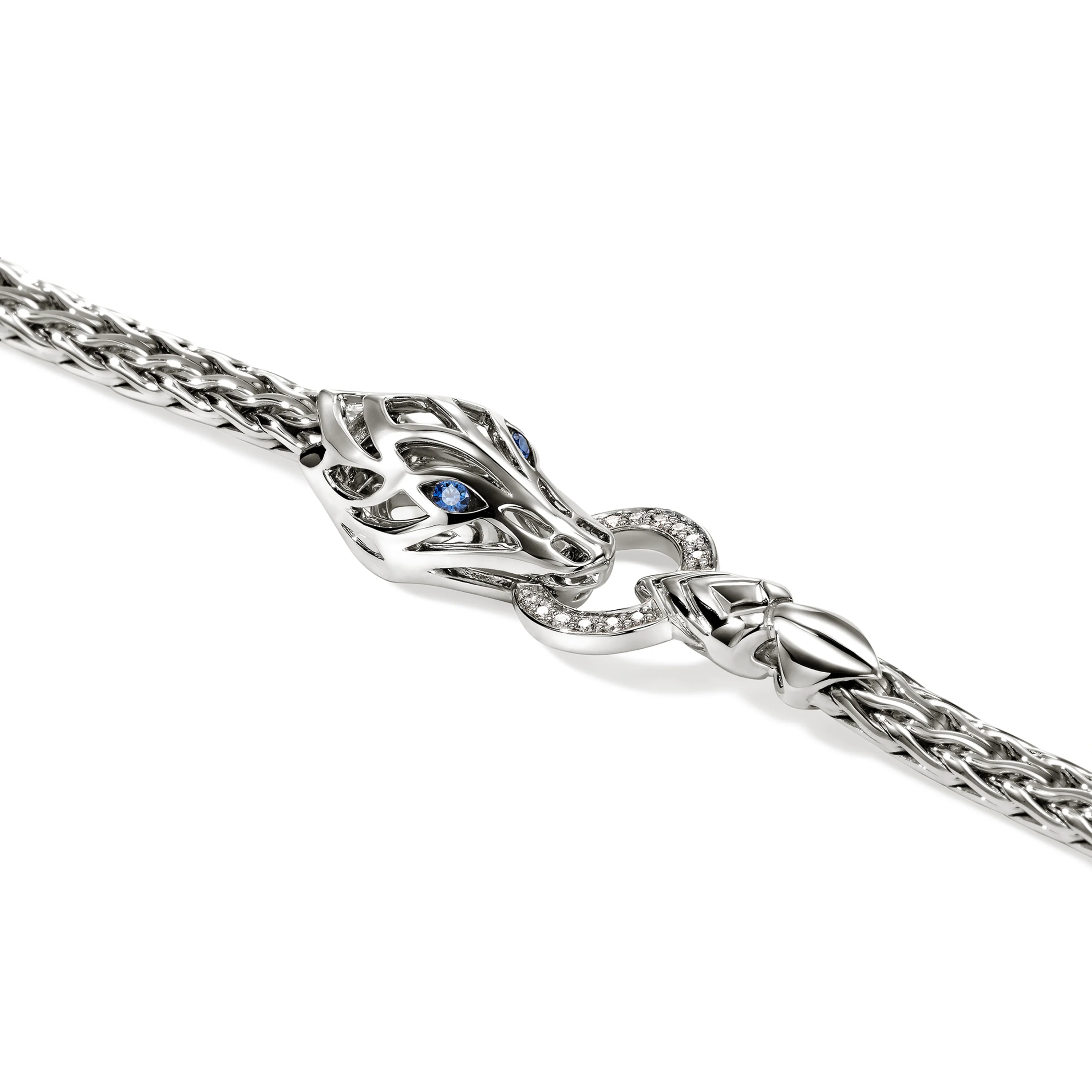 John Hardy Naga Dragon Bracelet with Blue Sapphires and Diamonds, 3.5mm - Image 3