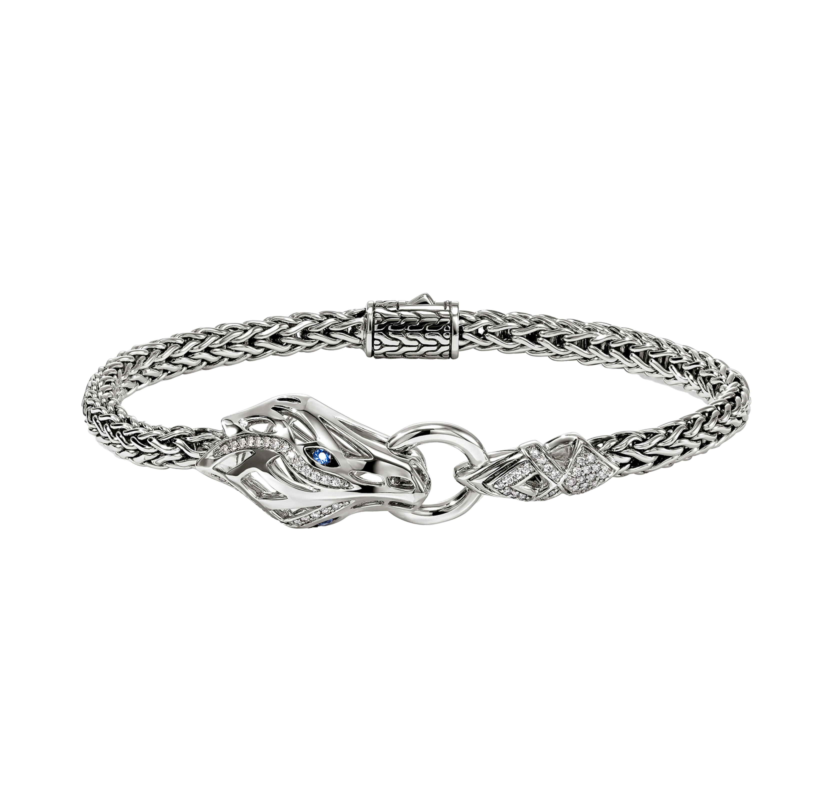 John Hardy Naga Dragon Bracelet with Blue Sapphires and Diamonds, 4.4mm