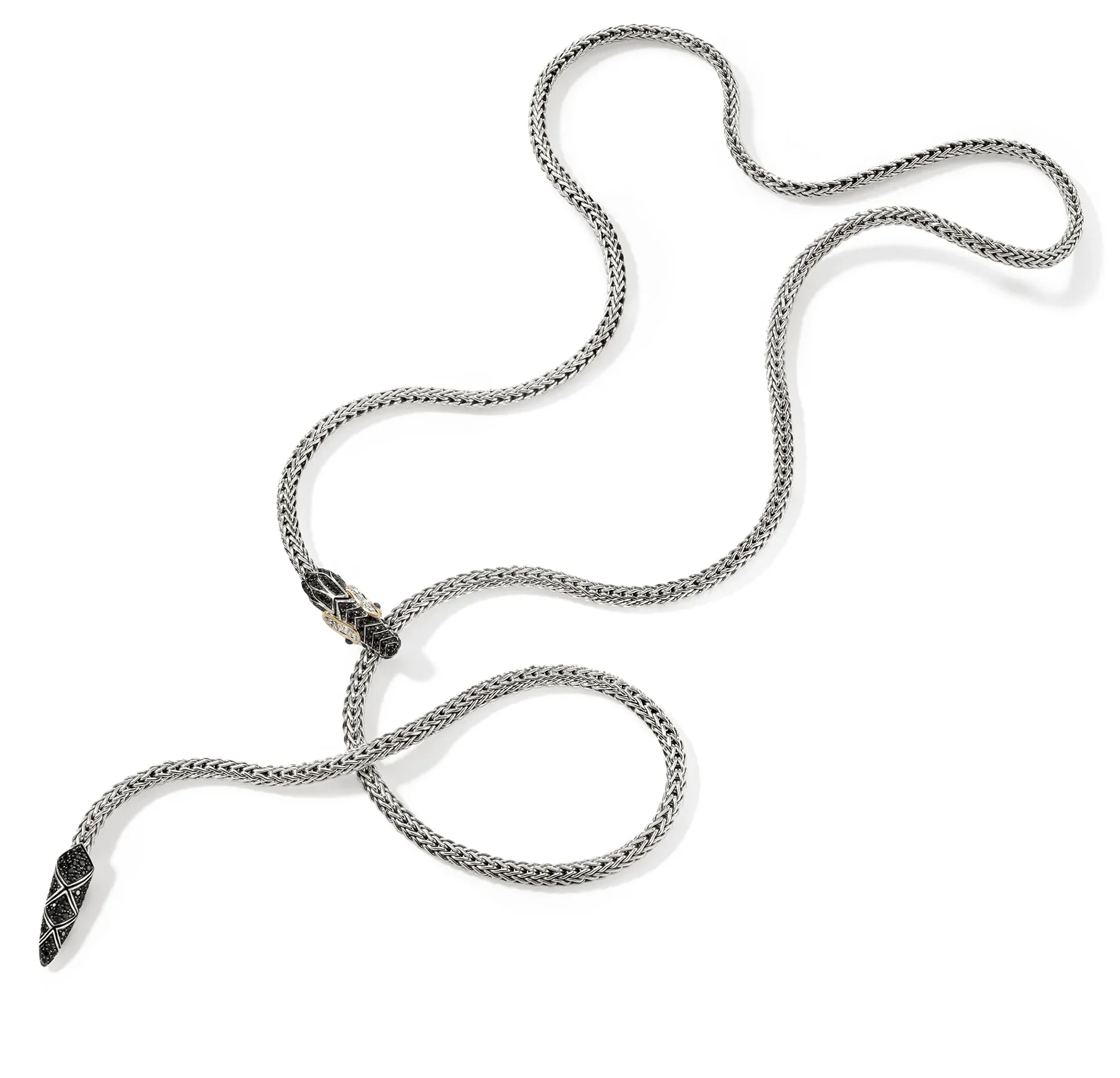 John Hardy Naga Mixed Metals Diamond and Sapphire Lariat - Image 4
