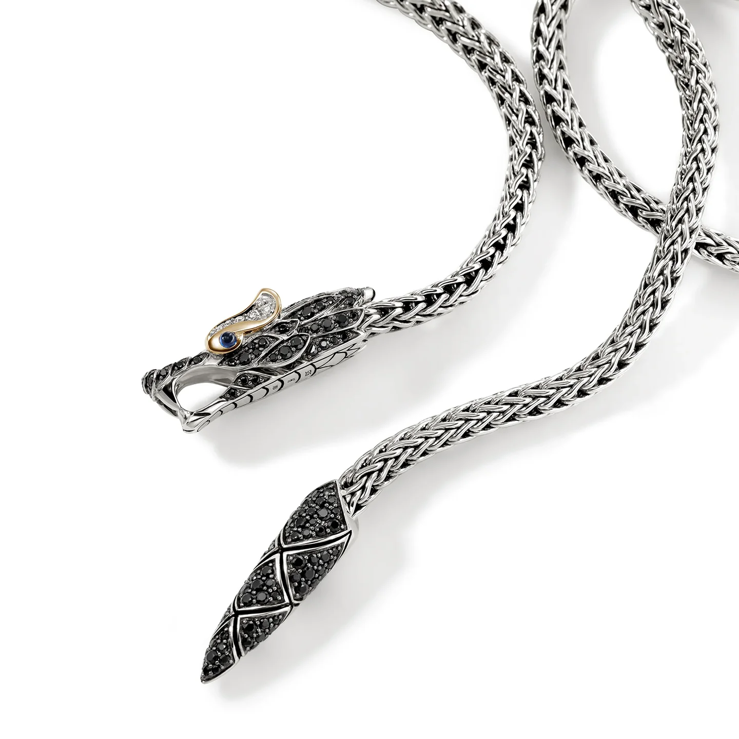John Hardy Naga Mixed Metals Diamond and Sapphire Lariat - Image 5