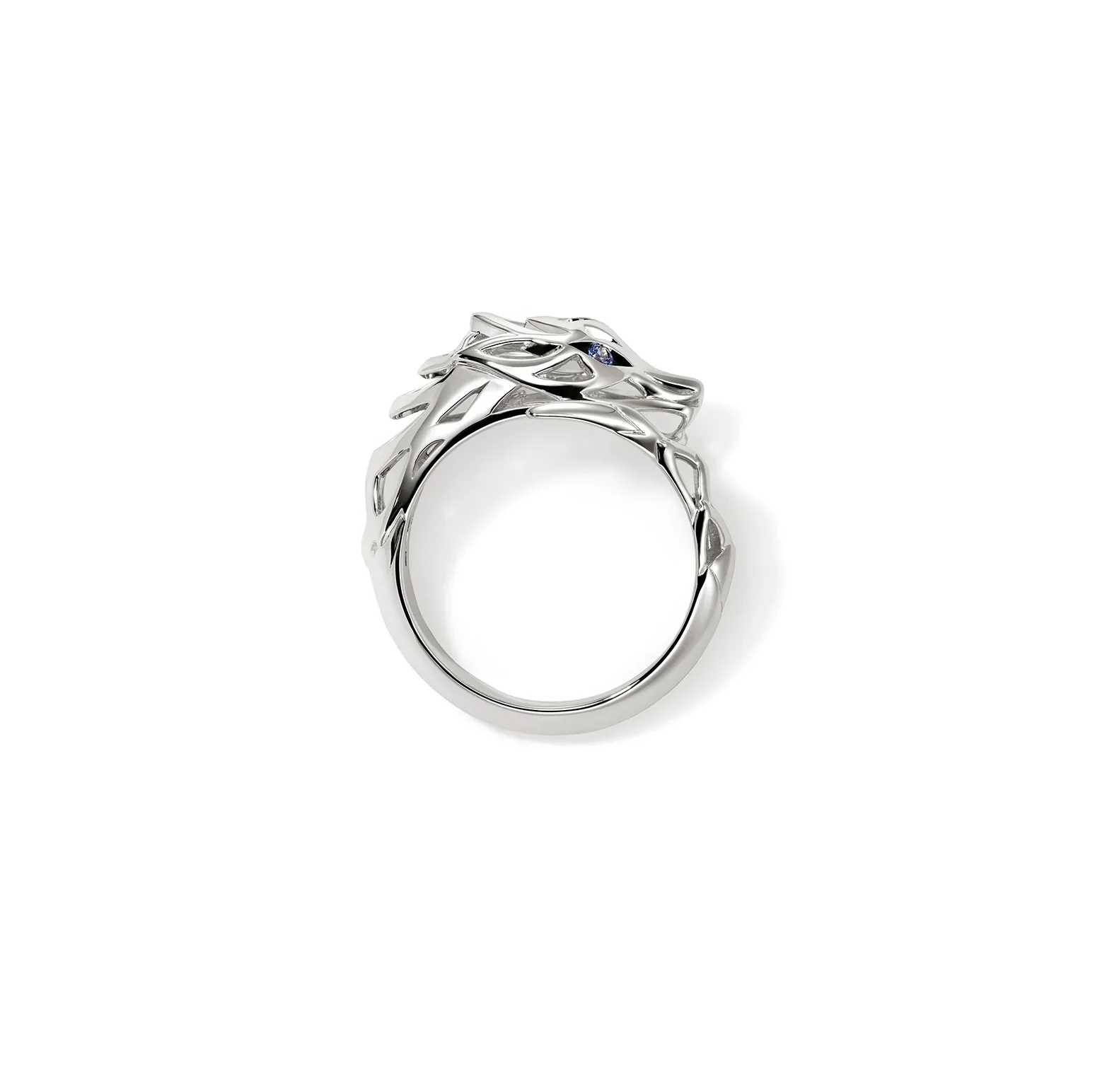 John Hardy Naga Sterling Silver Blue Sapphire Bypass Ring - Image 3