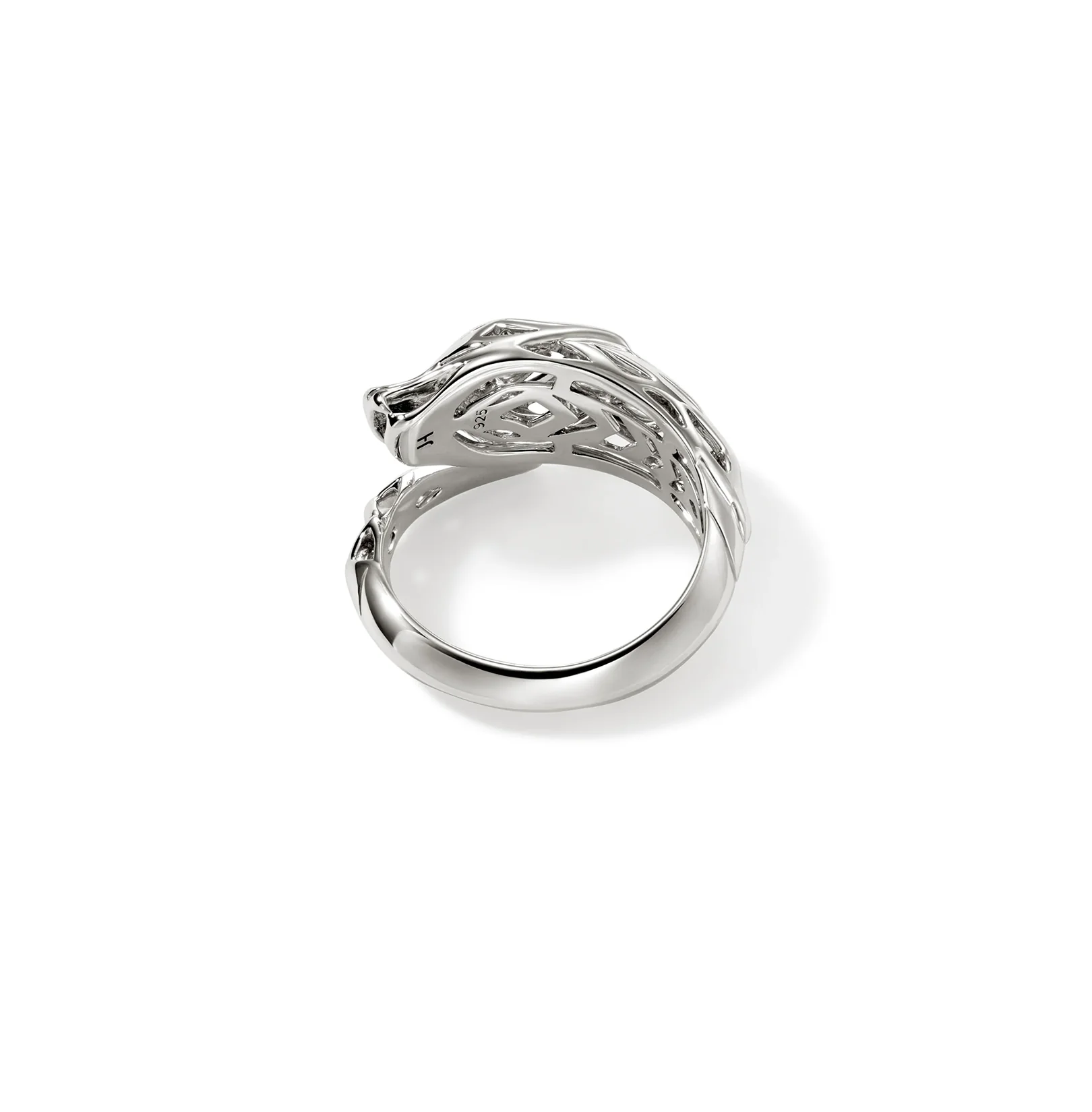 John Hardy Naga Sterling Silver Blue Sapphire Bypass Ring - Image 4