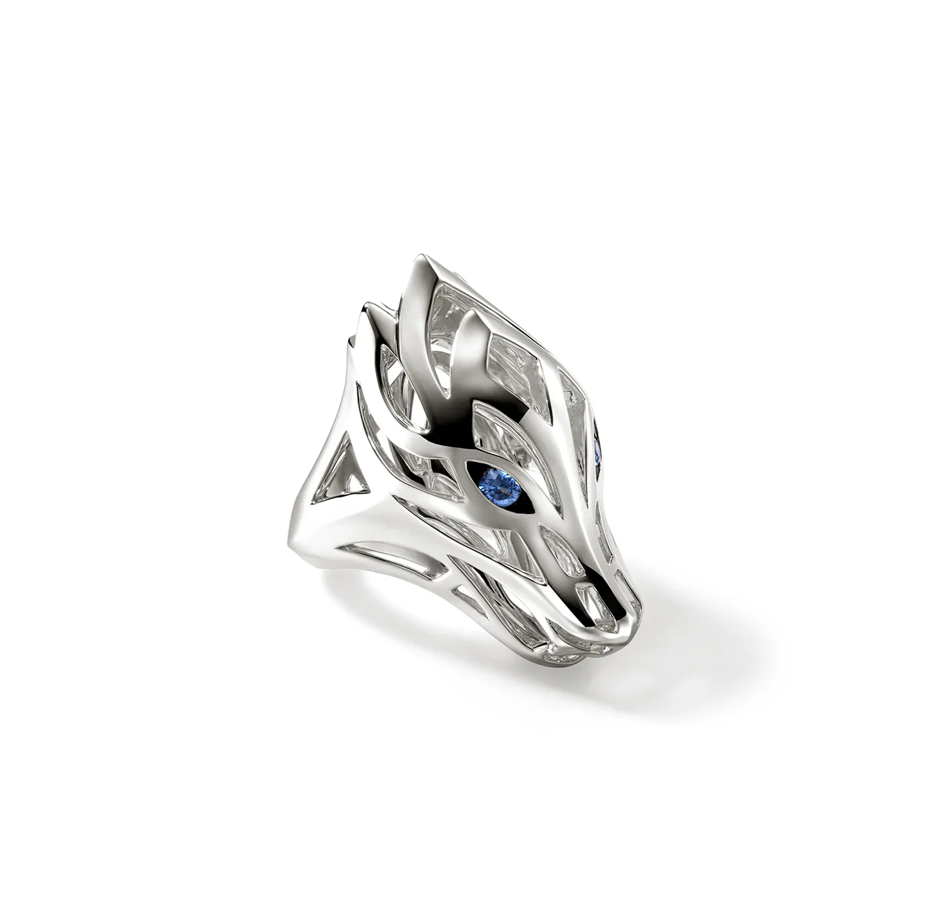 John Hardy Naga Sterling Silver Blue Sapphire Saddle Ring - Image 3