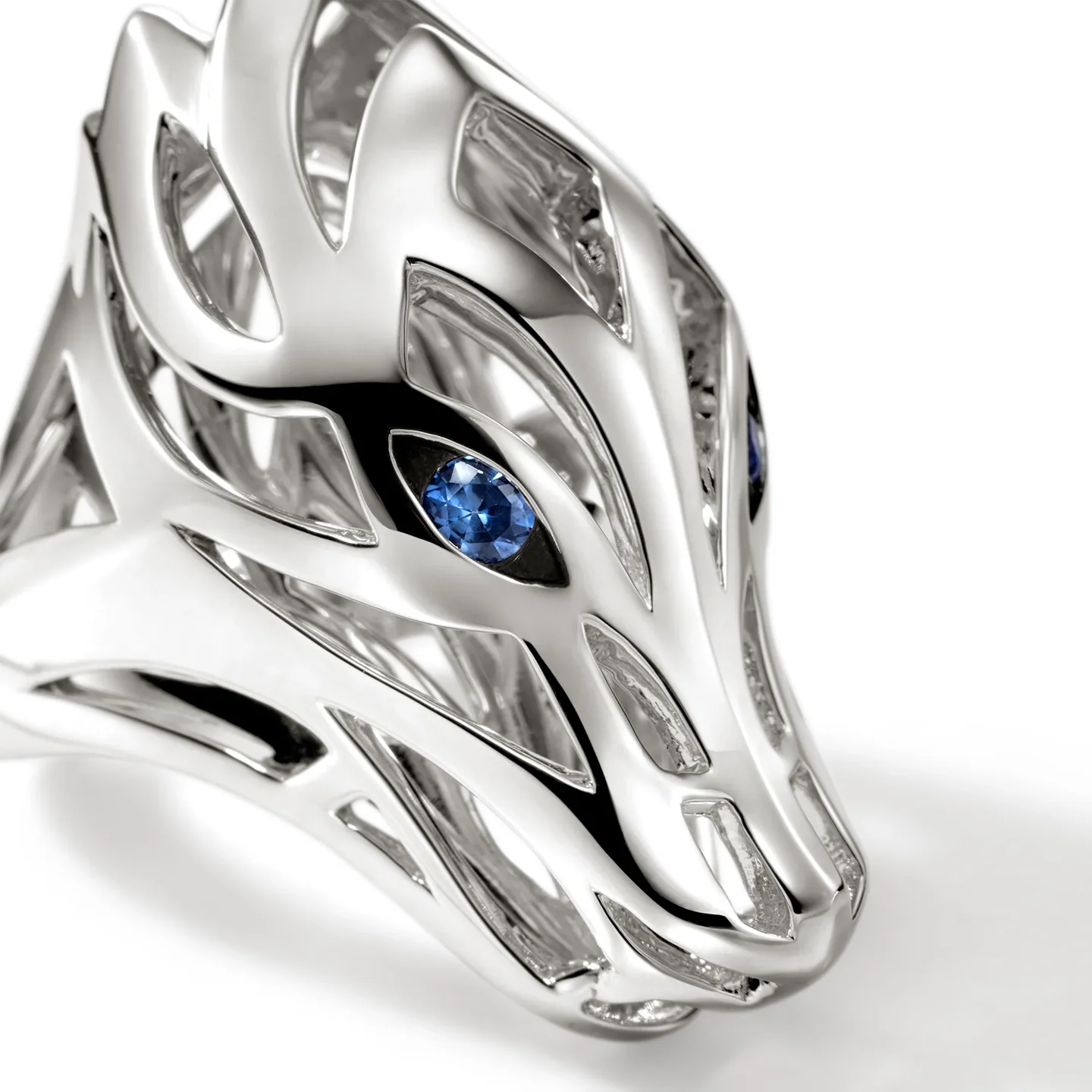 John Hardy Naga Sterling Silver Blue Sapphire Saddle Ring - Image 5