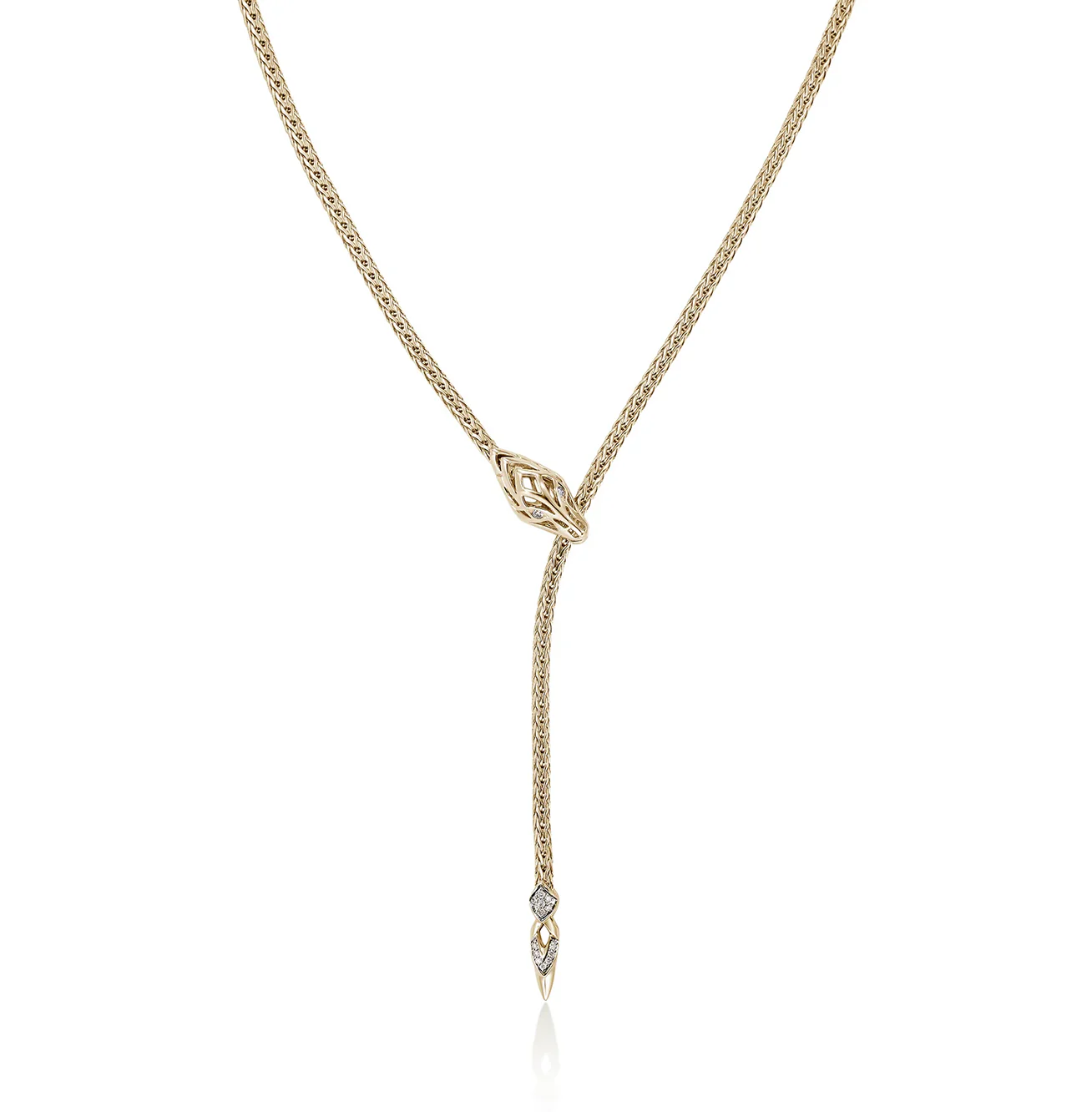 John Hardy Naga Yellow Gold Diamond Dragon Lariat