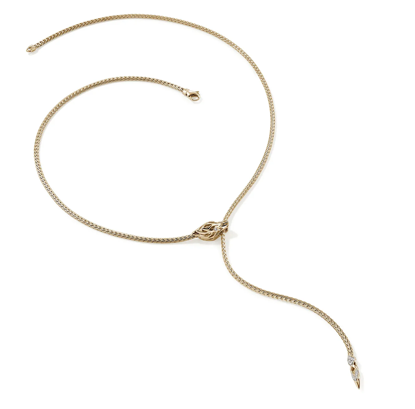 John Hardy Naga Yellow Gold Diamond Dragon Lariat - Image 4