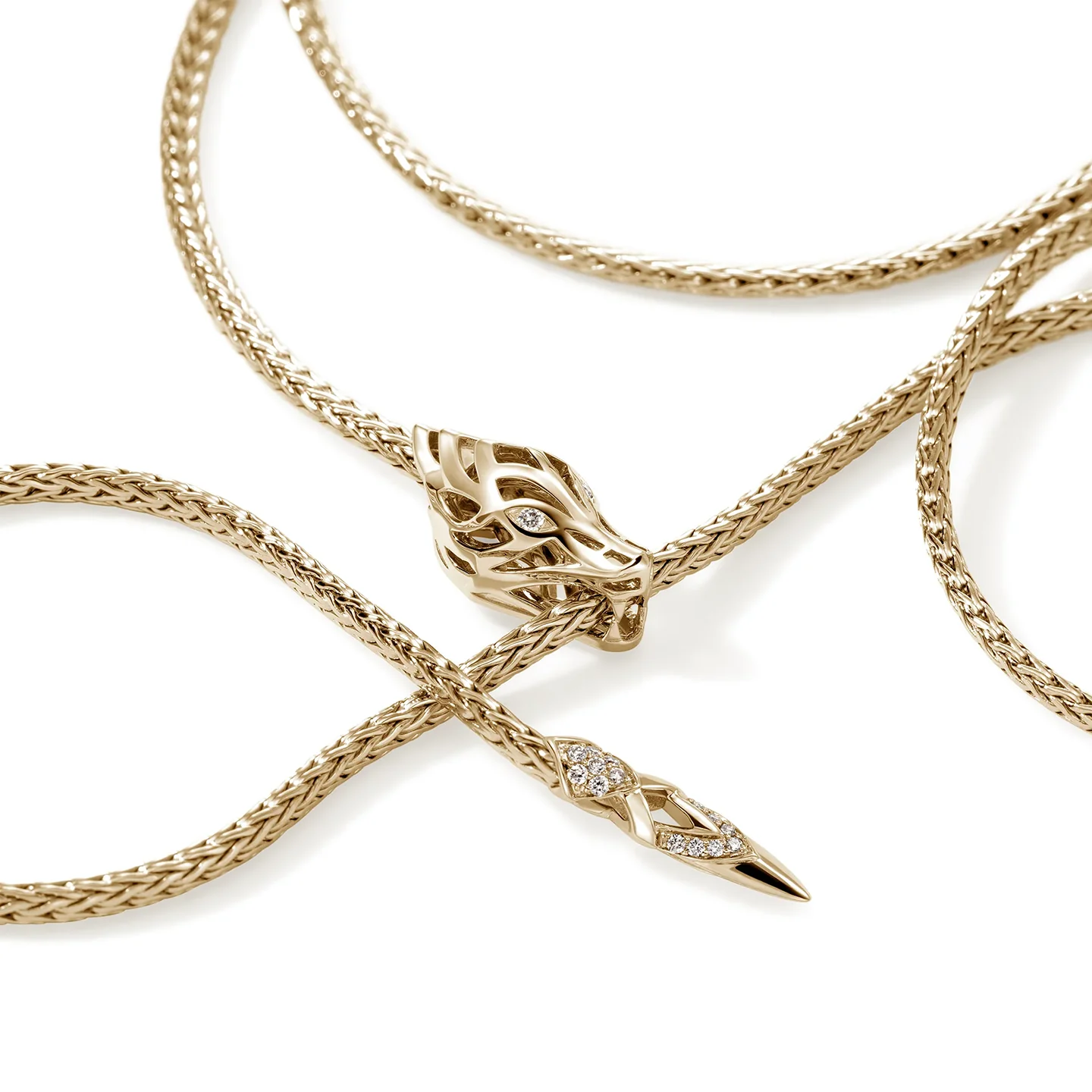John Hardy Naga Yellow Gold Diamond Dragon Lariat - Image 5