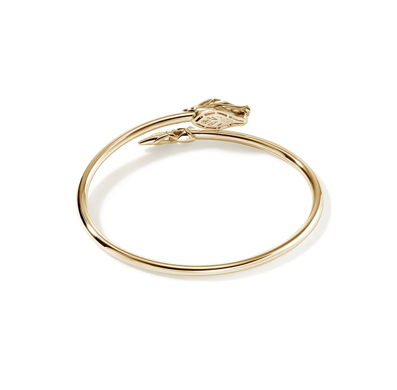 John Hardy Naga Yellow Gold Diamond Slim Cuff - Image 2
