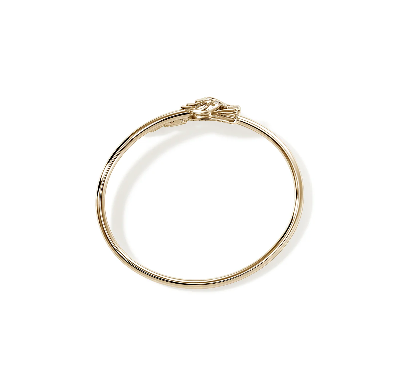 John Hardy Naga Yellow Gold Diamond Slim Cuff - Image 4
