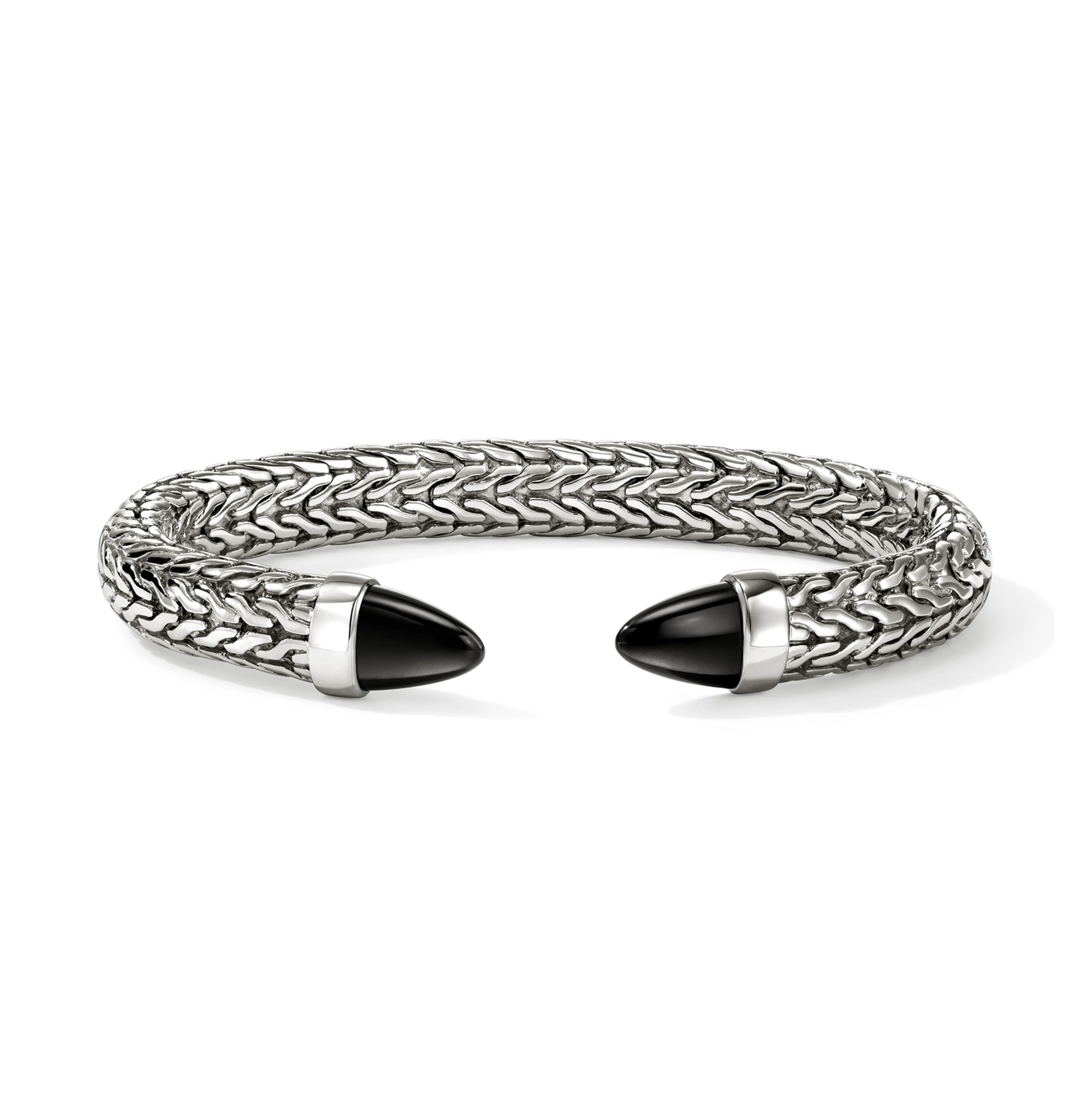 John Hardy Spear 50 Sterling Silver and Black Onyx Flex Cuff