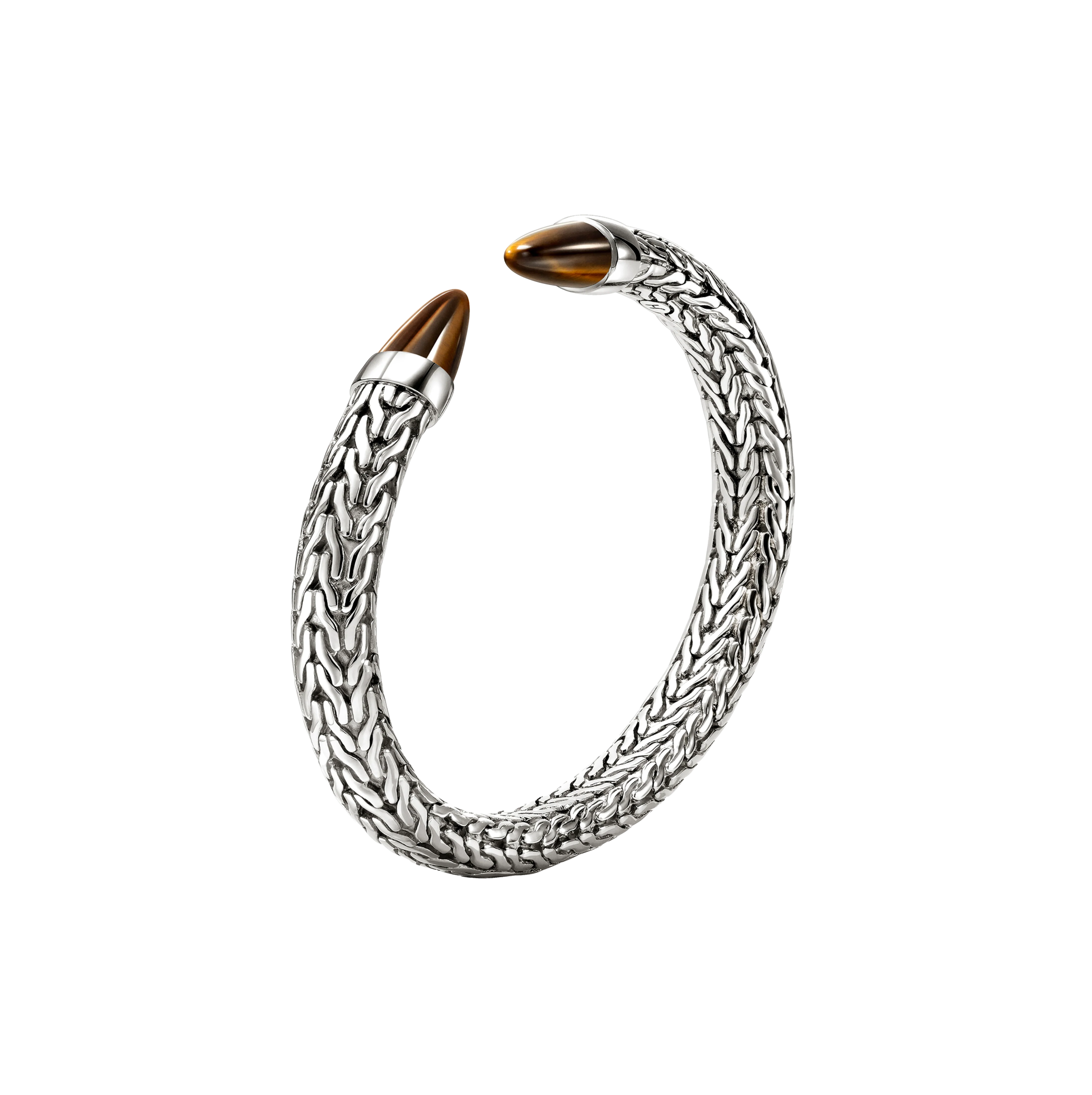 John Hardy Spear 50 Sterling Silver Flex Cuff with Tiger Eye, 8.9mm - Image 2