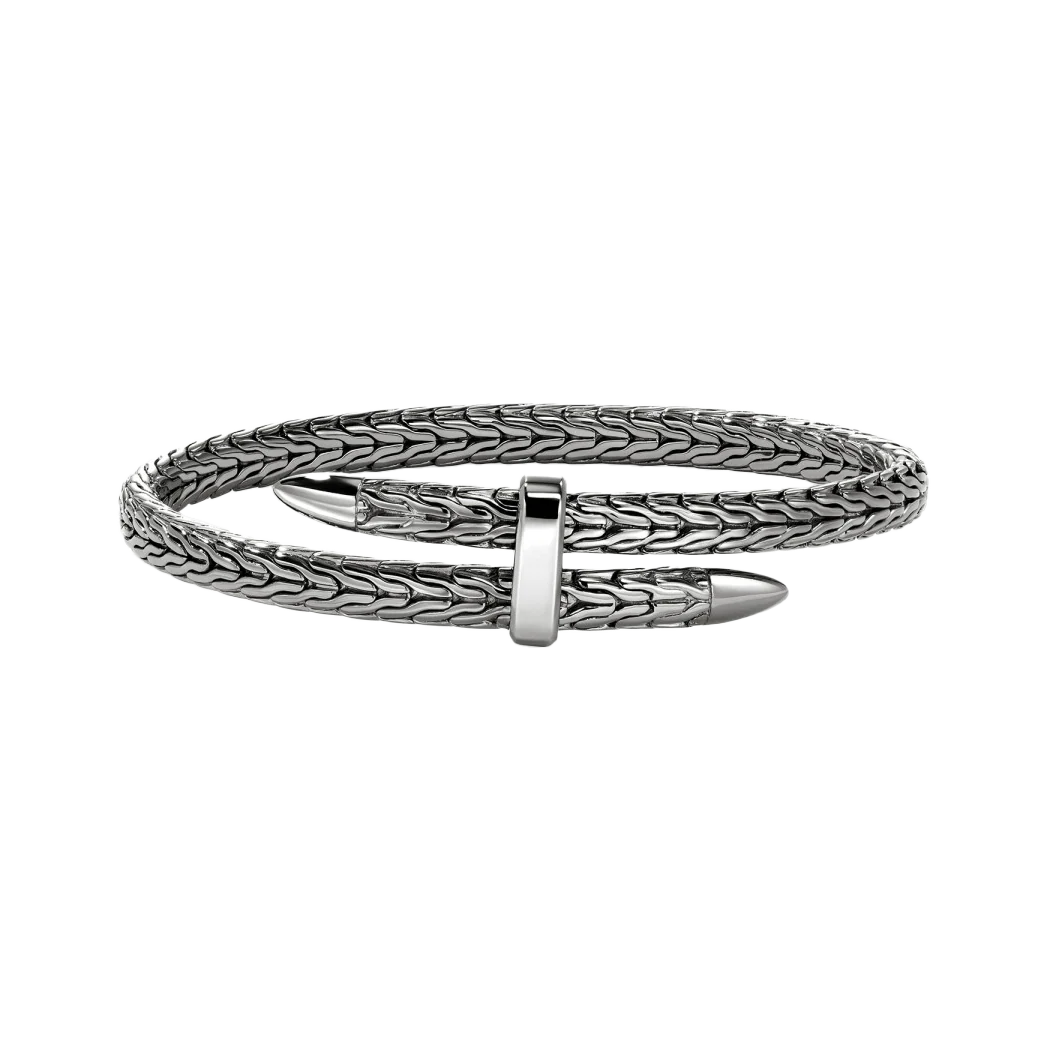 John Hardy Spear Sterling Silver Flex Cuff with Black Rhodium