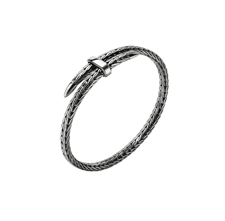 John Hardy Spear Sterling Silver Flex Cuff with Black Rhodium - Image 2