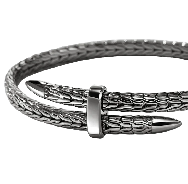 John Hardy Spear Sterling Silver Flex Cuff with Black Rhodium - Image 3